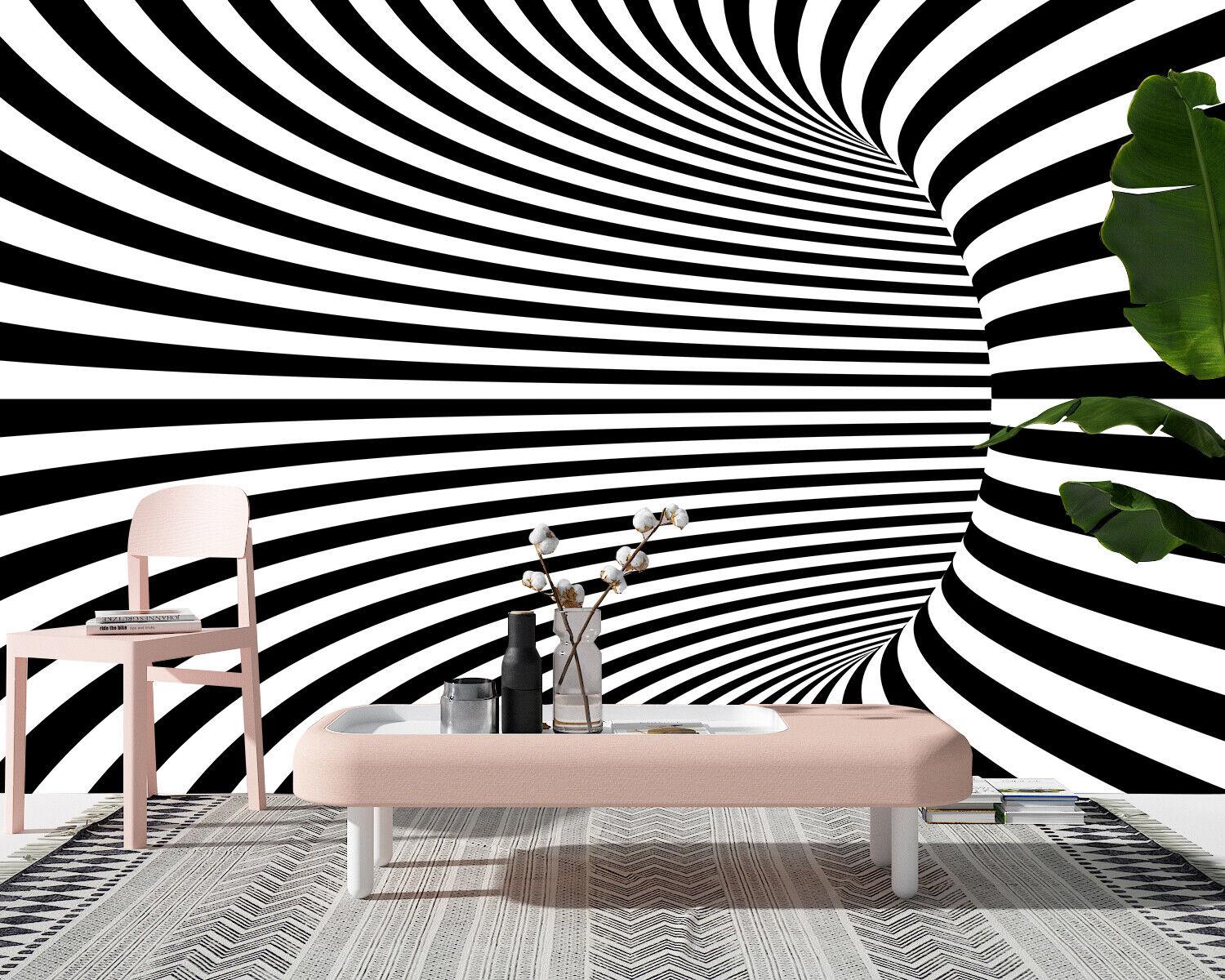 1500x1200 Black White Striped Space Poster Wallpaper Self Adhesive Living Room Wall Murals