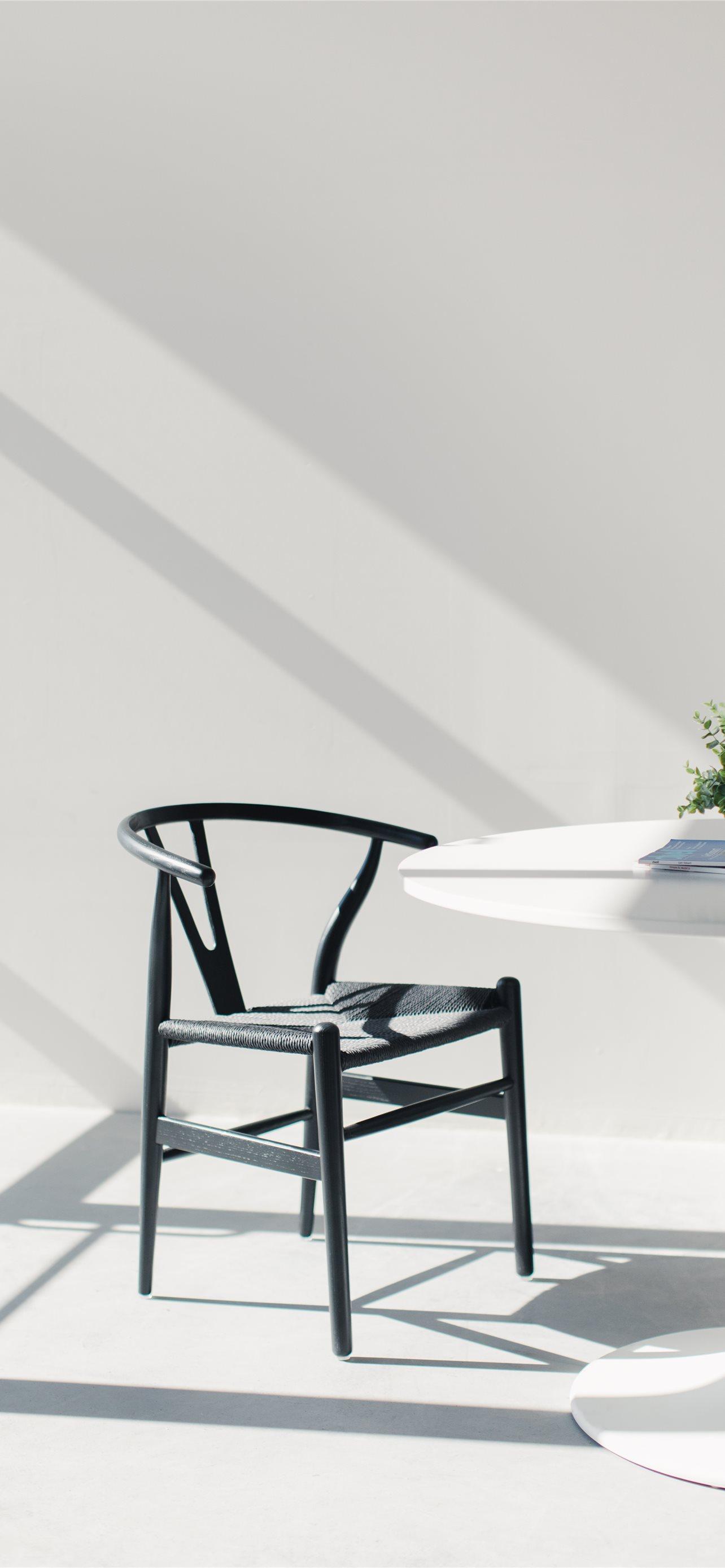 1284x2778 white wooden table with chairs iPhone Wallpaper Free Download