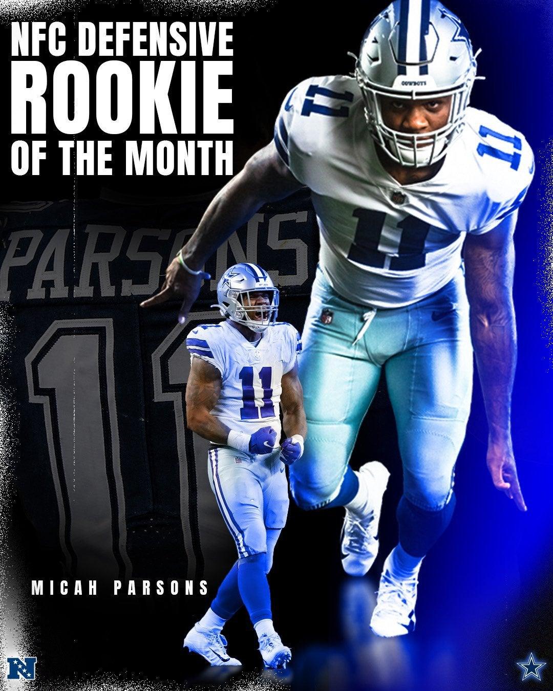 1080x1350 Dallas Cowboys Micah Parsons named Defensive Rookie of the Month for the 2nd consecutive month