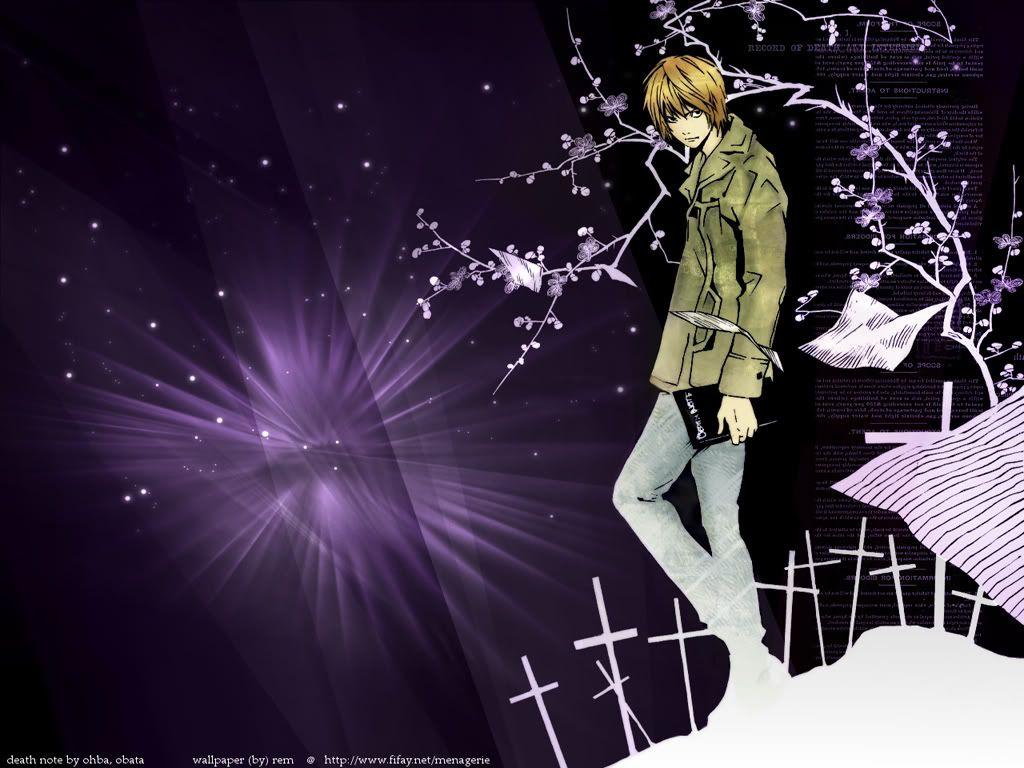 1024x768 Light Yagami Wallpaper Note