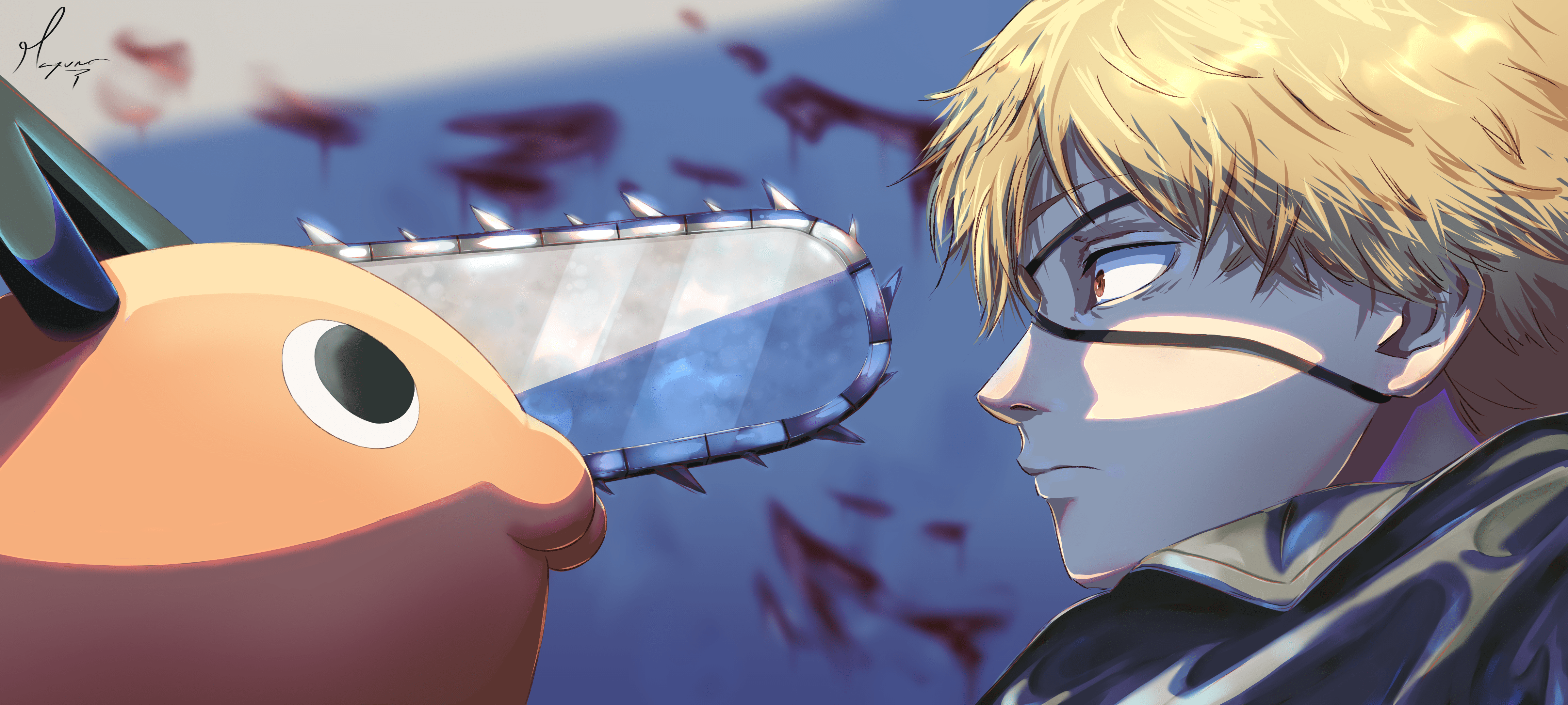 4800x2160 4K Pochita (Chainsaw Man) Wallpaper and Background Image
