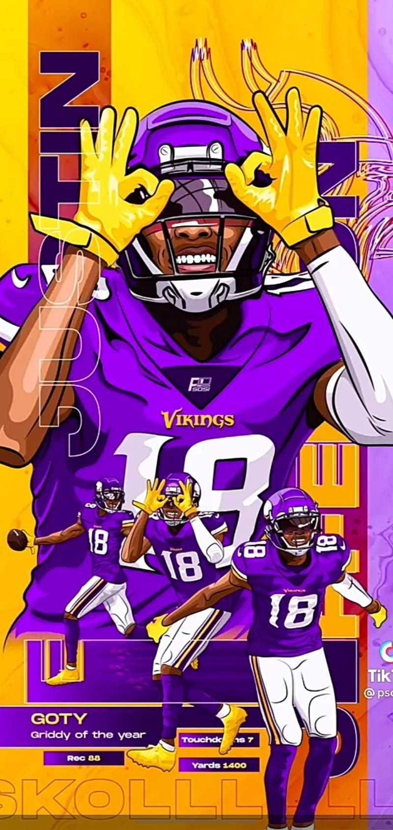 800x1689 Justin Jefferson Wallpaper Justin Jefferson Wallpaper with the keywords American Football,. Nfl football wallpaper, Nfl football art, Minnesota vikings wallpaper