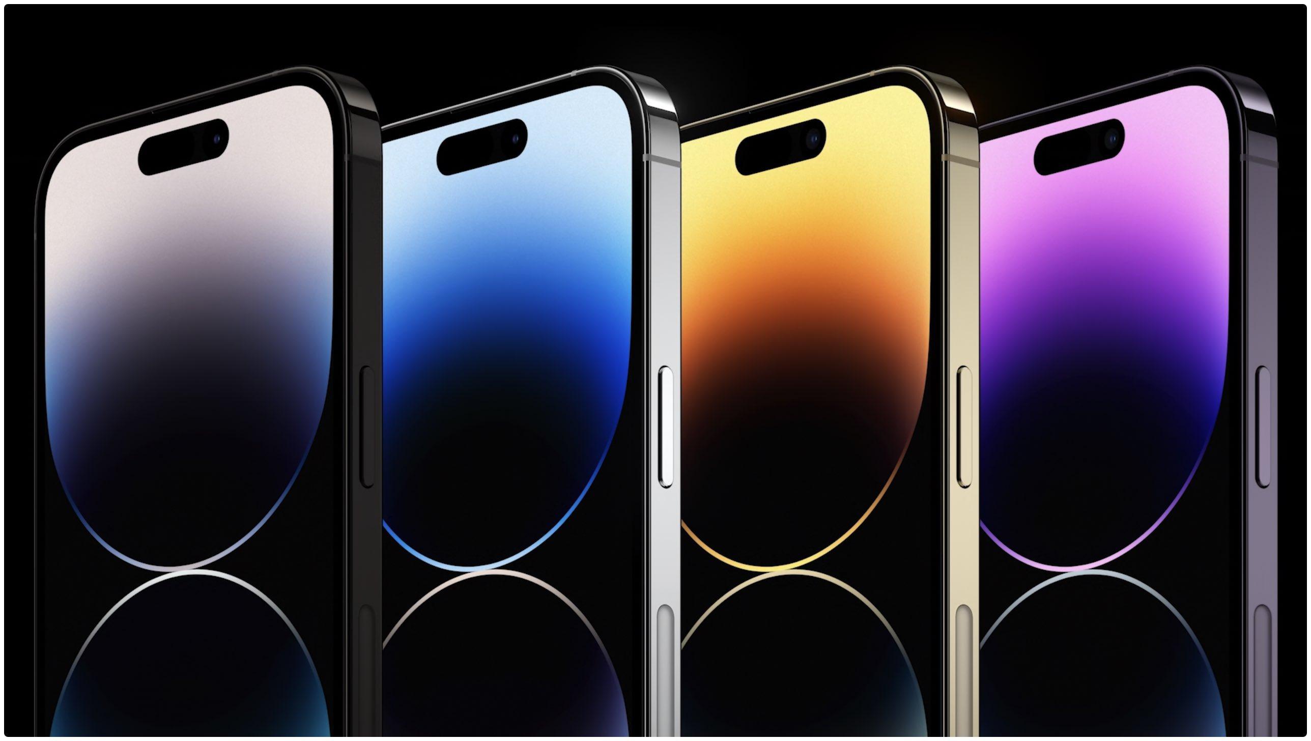 2576x1456 iPhone 14 and iPhone 14 Pro advertising wallpaper