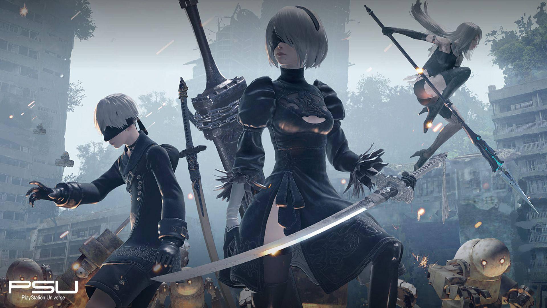 1920x1080 Download Androids 2B, 9S & A2 engaged in thrilling combat Wallpaper