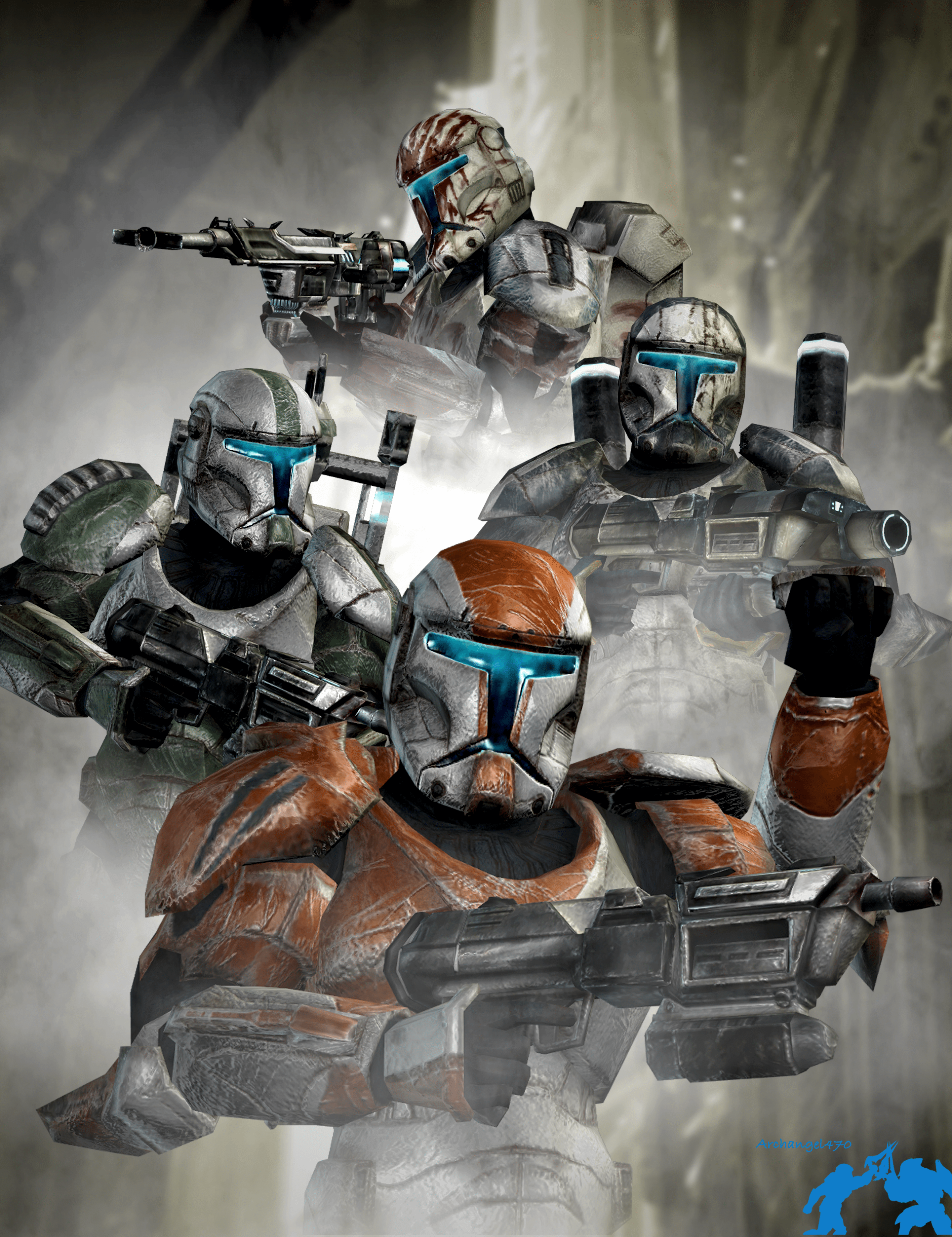2880x3744 Remade the cover for 'Republic Commando Zero' with XNALara Photohop. Star wars painting, Star wars commando, Star wars image