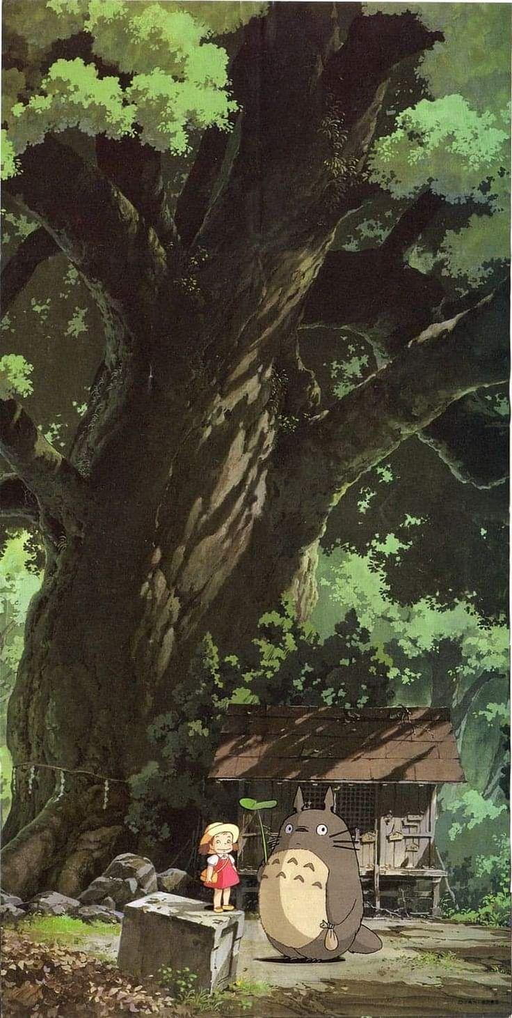 736x1461 Totoro, anime, ghibli, studio ghibli, HD mobile wallpaper. Studio ghibli background, Studio ghibli art, Anime scenery