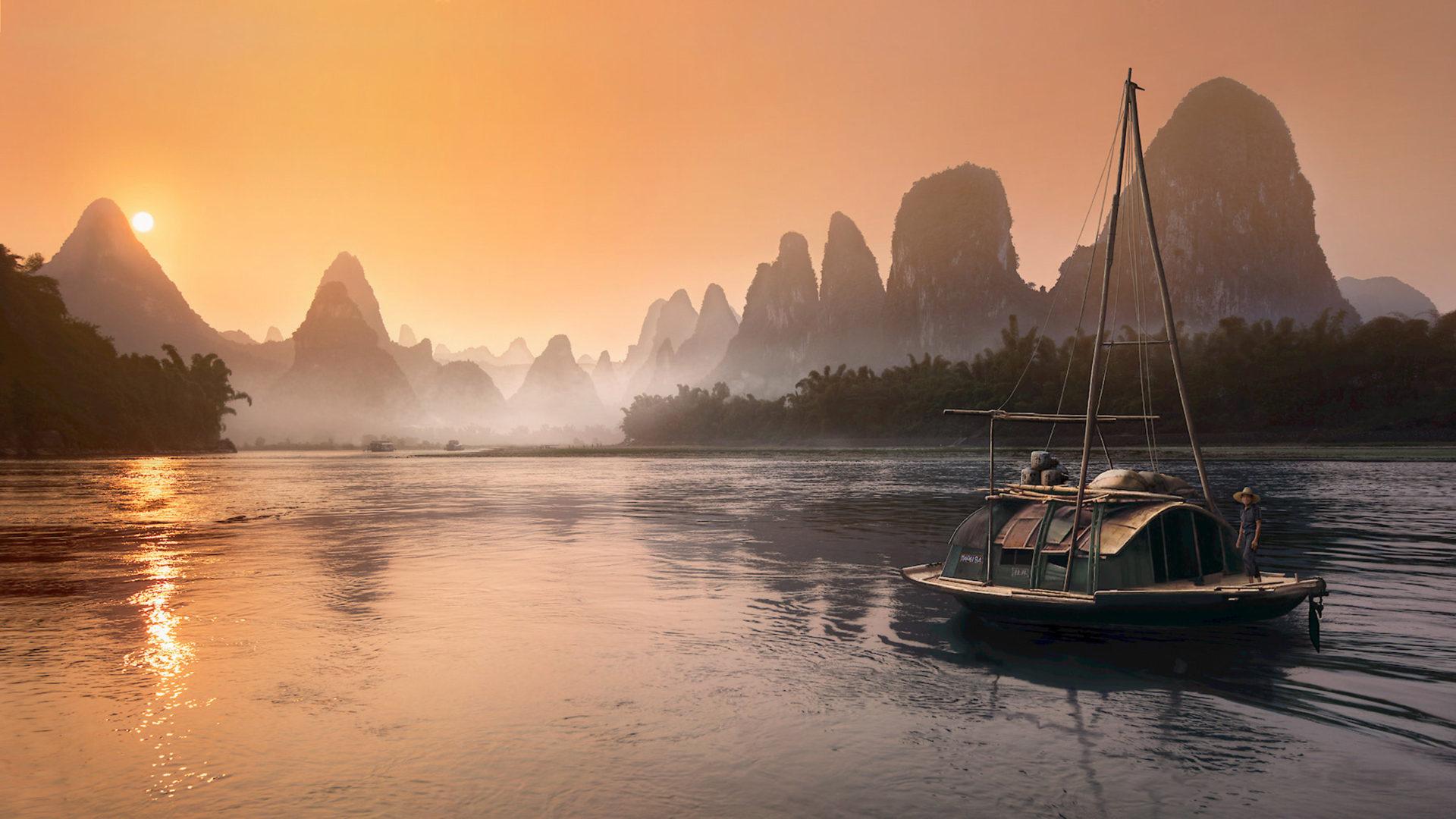 1920x1080 Lijiang River In The South Of The Village Xingping Near