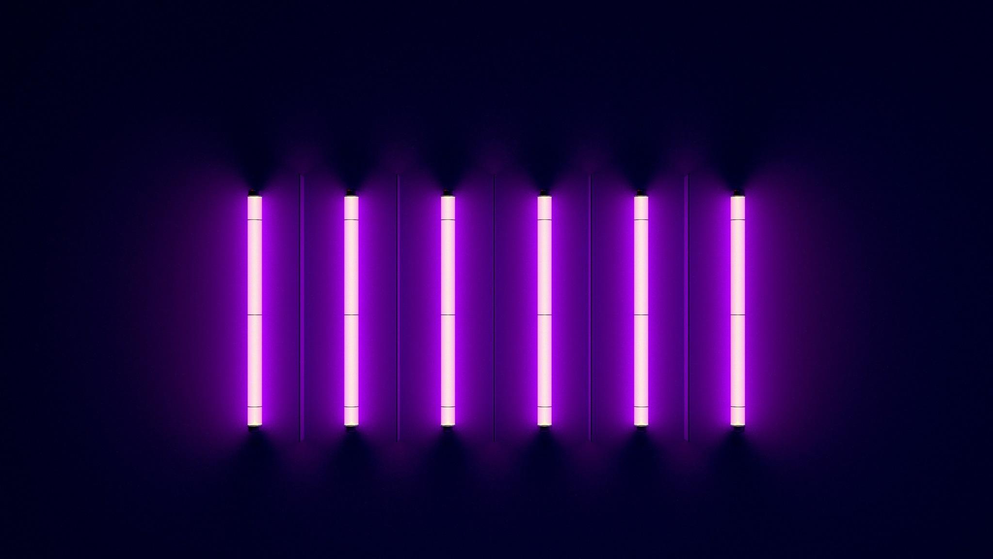 2048x1152 Wallpaper / neon lights, purple, neon, stripes free download