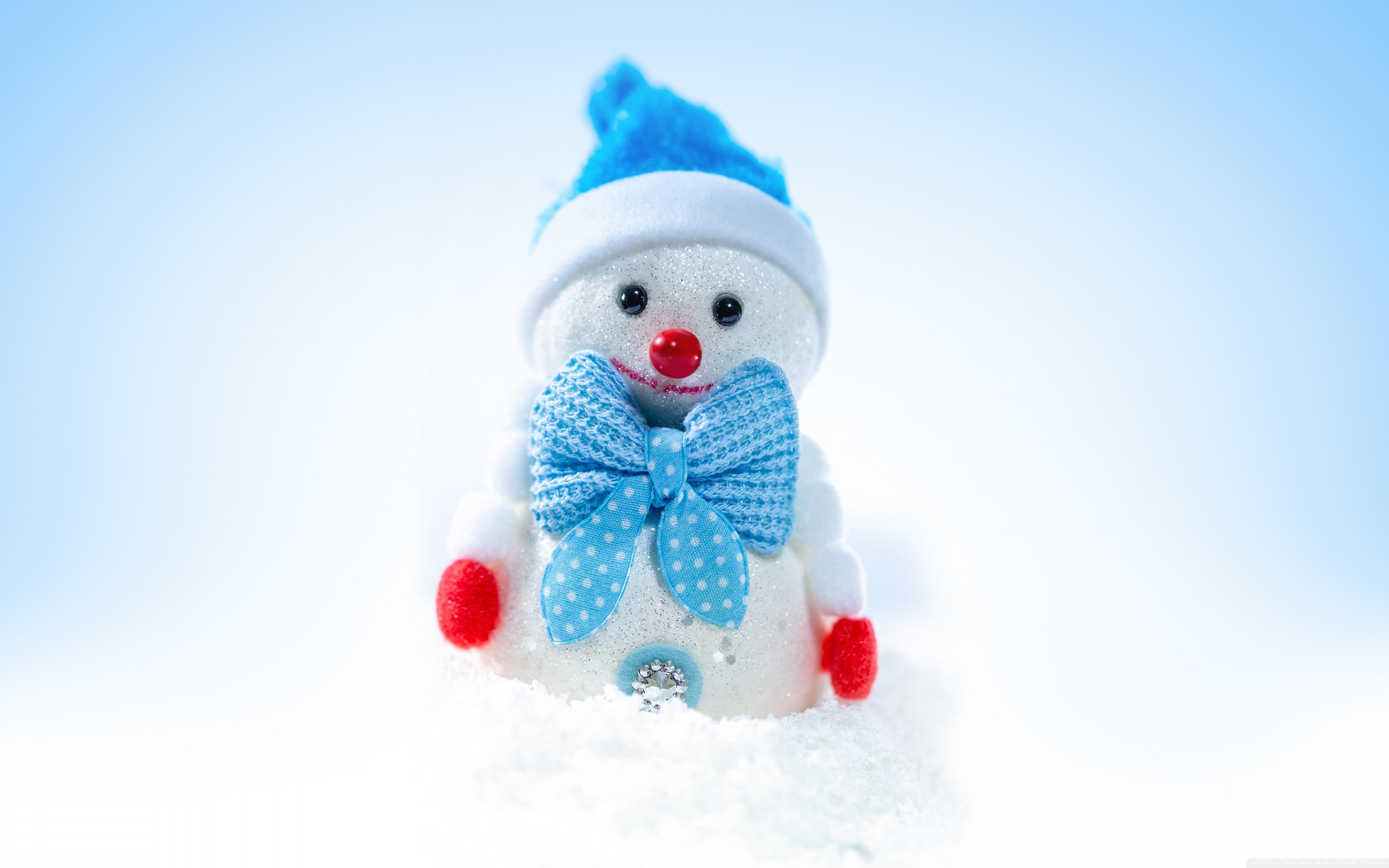 3840x2400 Happy Christmas Cute Snowman Winter Ultra HD Desktop Background Wallpaper for 4K UHD TV : Widescreen & UltraWide Desktop & Laptop : Tablet