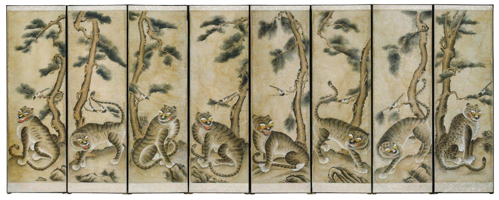 1600x641 joseon dynasty art. Korean Folk Art Byobu in Joseon Dynasty