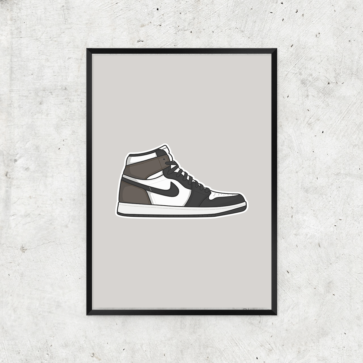 1200x1200 Air Jordan 1 Retro High Dark Mocha with Color Background Print