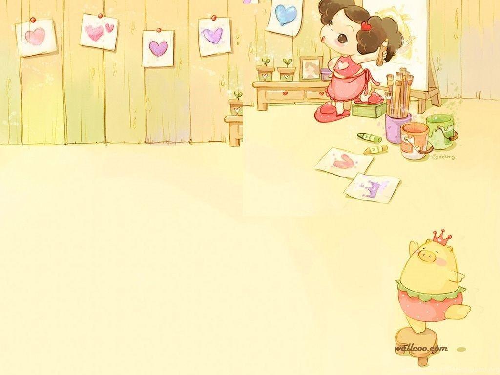 1024x768 Korean Ddung Dolls Illustrations : Korean Ddung Doll Art Painting