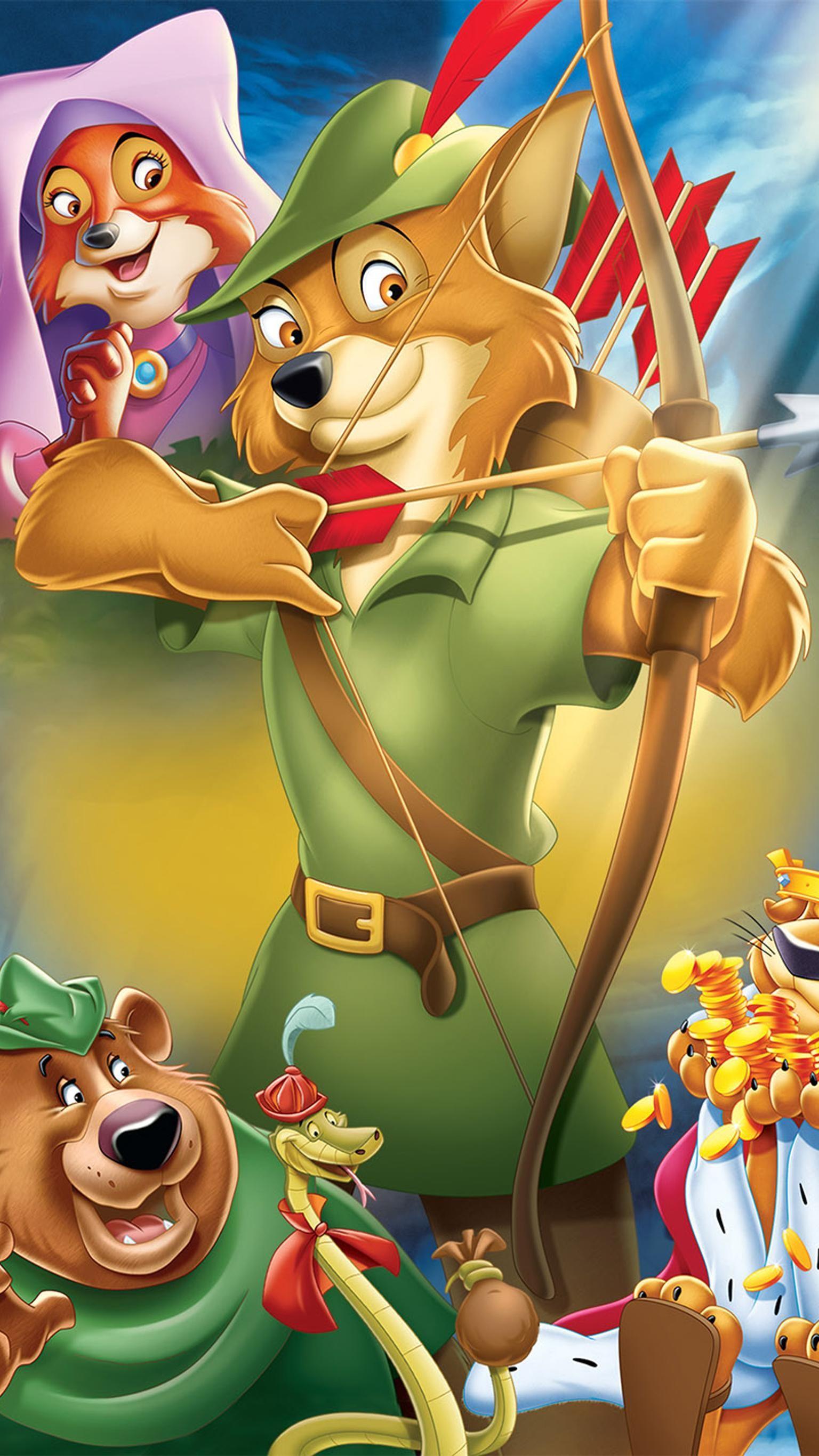 1536x2732 Robin Hood (1973) Phone Wallpaper. Moviemania. Герои мультфильмов, Обои в стиле дисней, Старый дисней