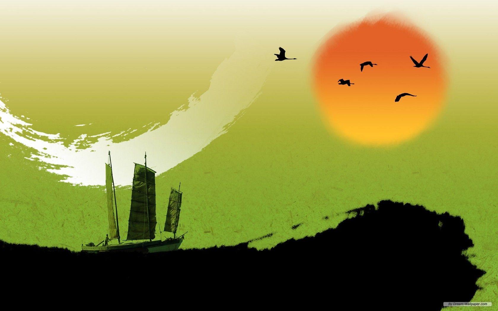 1680x1050 Free Wallpaper Art wallpaper Ink Painting wallpaper