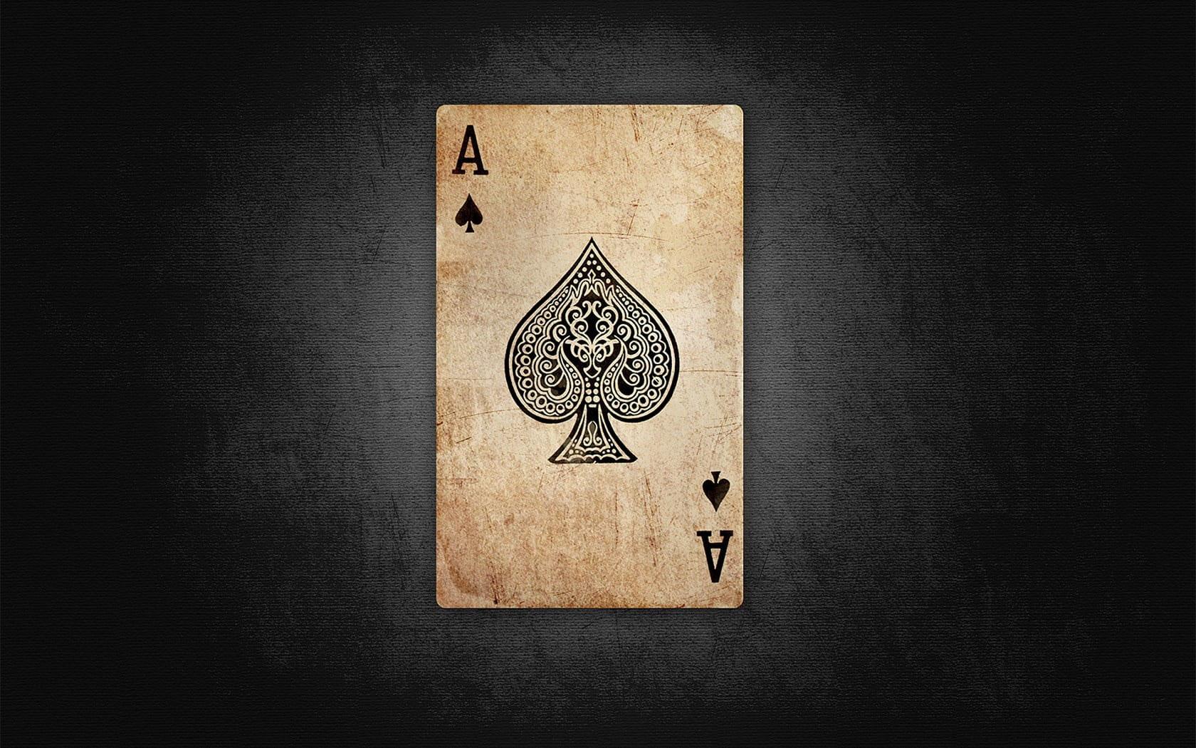 1680x1050 Ace Of Spade Playing Card Wallpaper, Aces, Cards, Digital Art, Black Background
