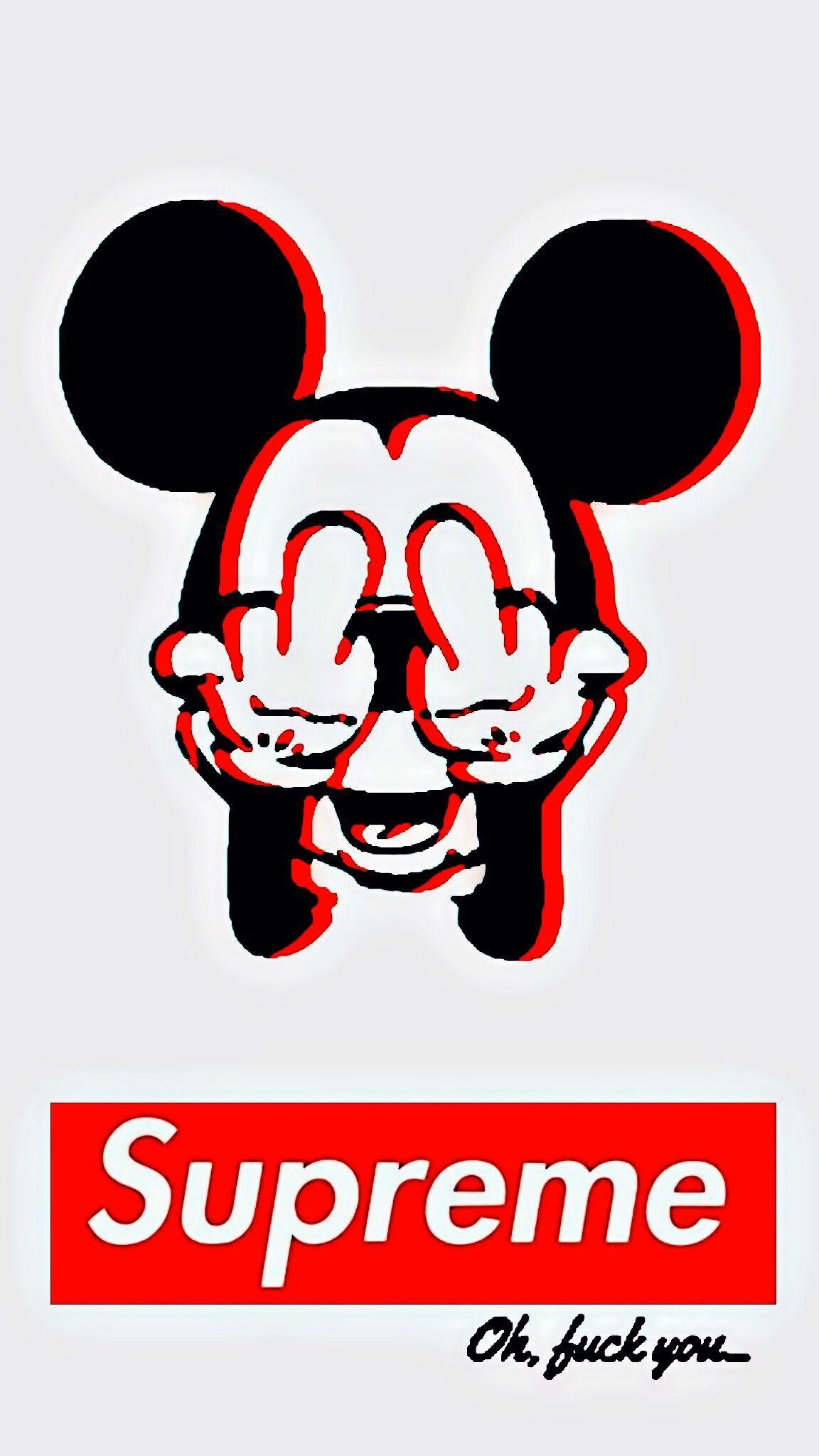 1152x2048 mickey mouse supreme iphone wallpaper