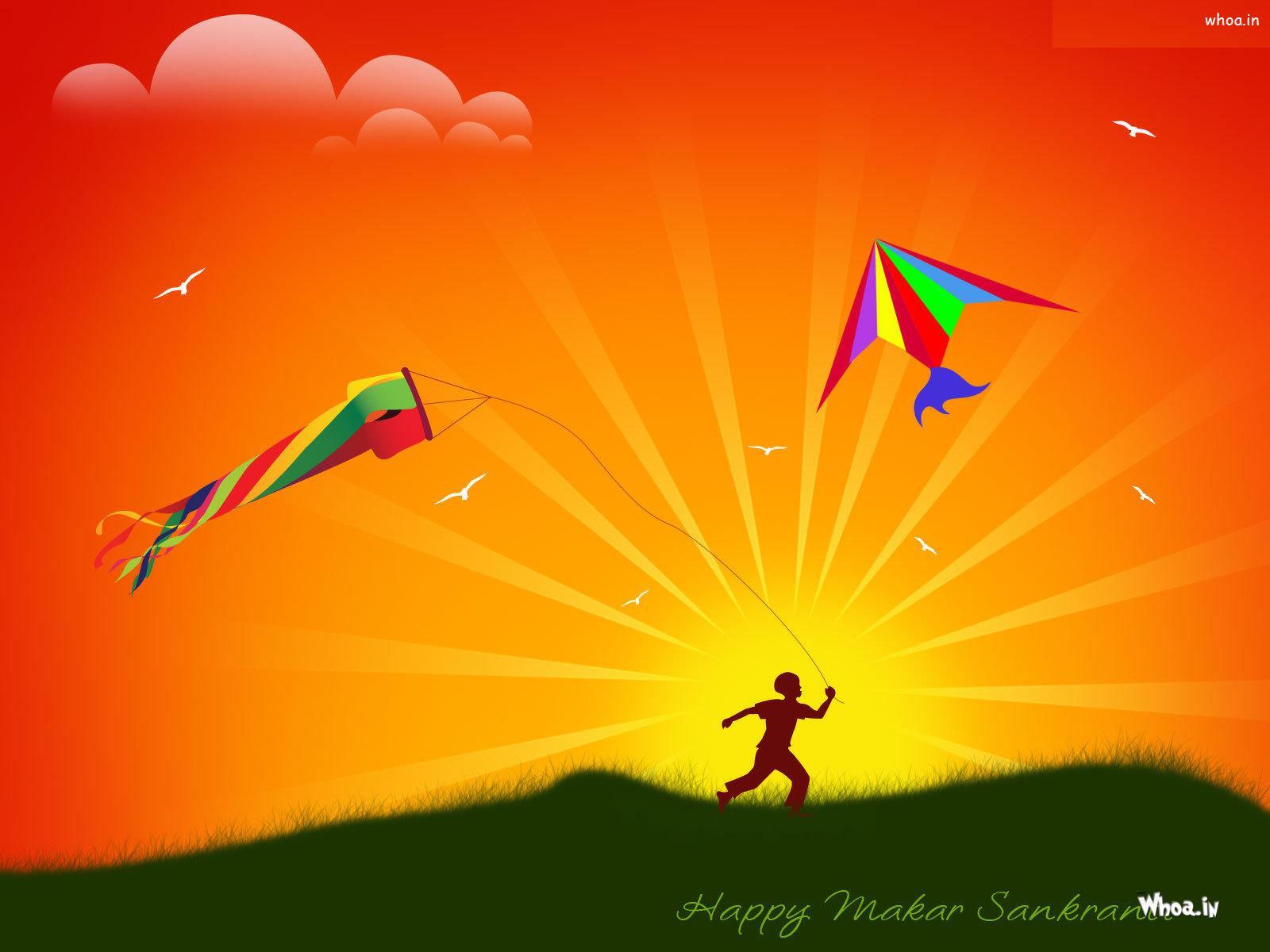 1600x1200 Makar Sankranti Uttarayan Kite Festival HD 4K Image Wallpaper
