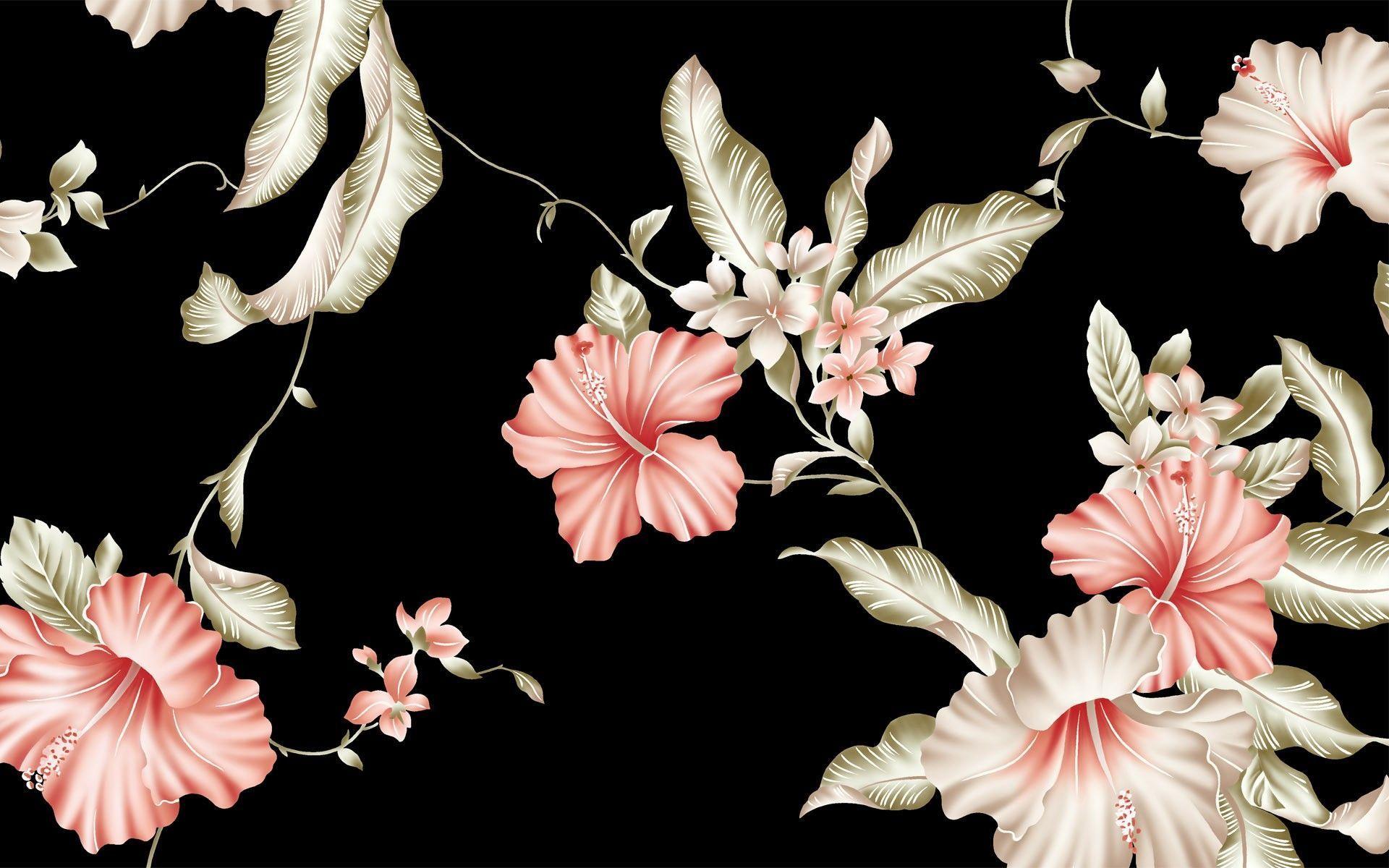 1920x1200 Vintage Floral Wallpaper Desktop Floral Desktop Background