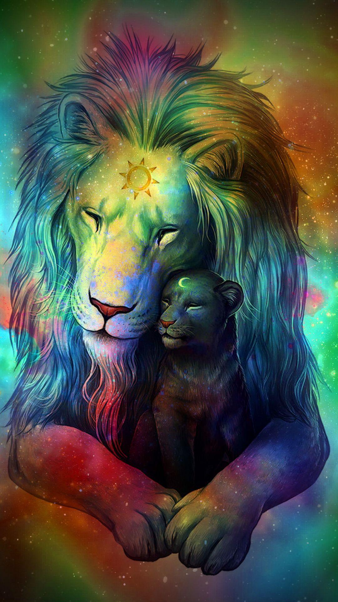 1080x1921 ᑣᖺᓮᒹᖱ ᓋᖴ ᒪᓾᘜᗁᖶ. Colorful lion, Animal wallpaper, Lion image