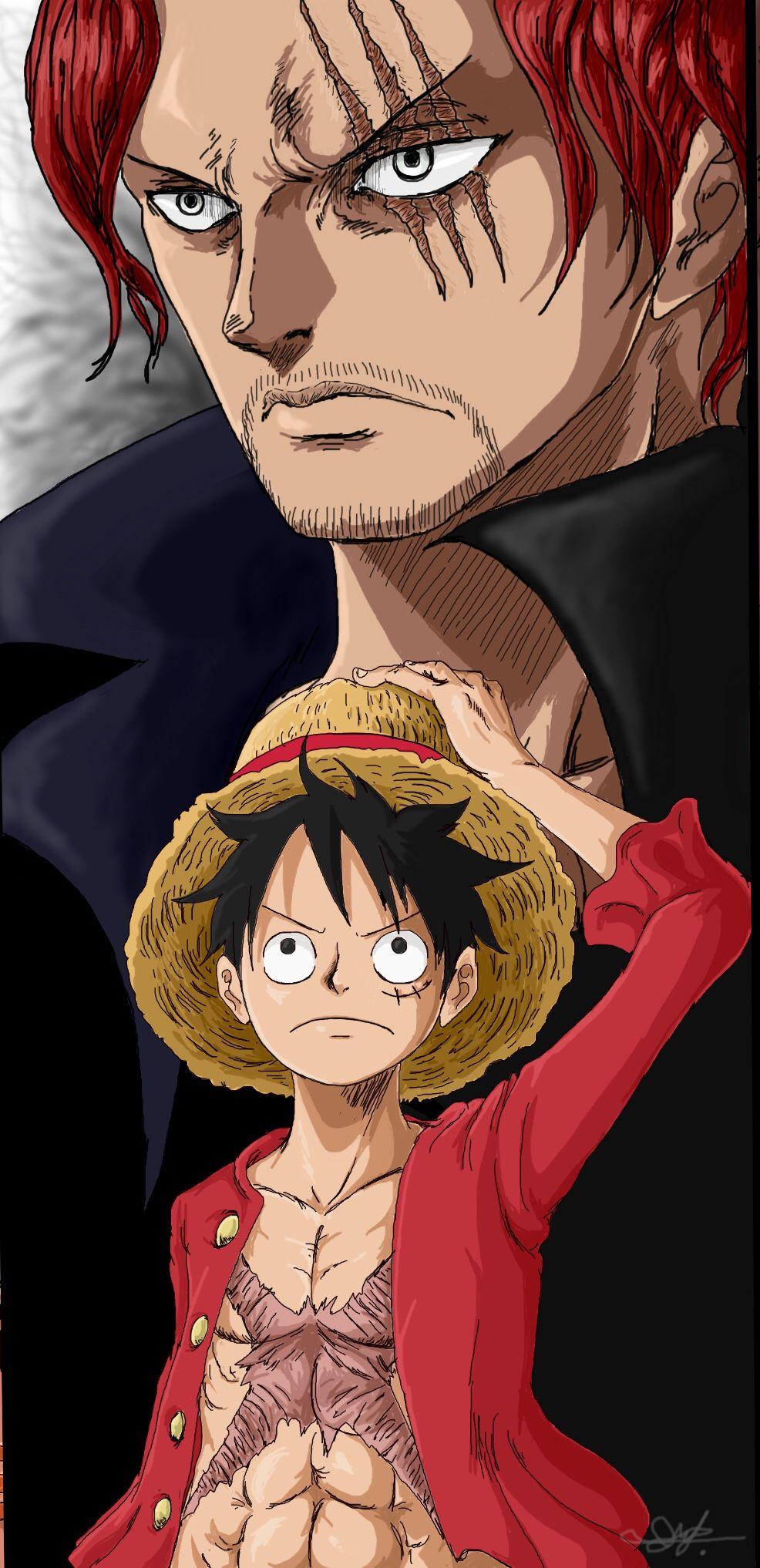 986x2034 Luffy and Shanks. One piece wallpaper iphone, Manga anime one piece, One piece luffy