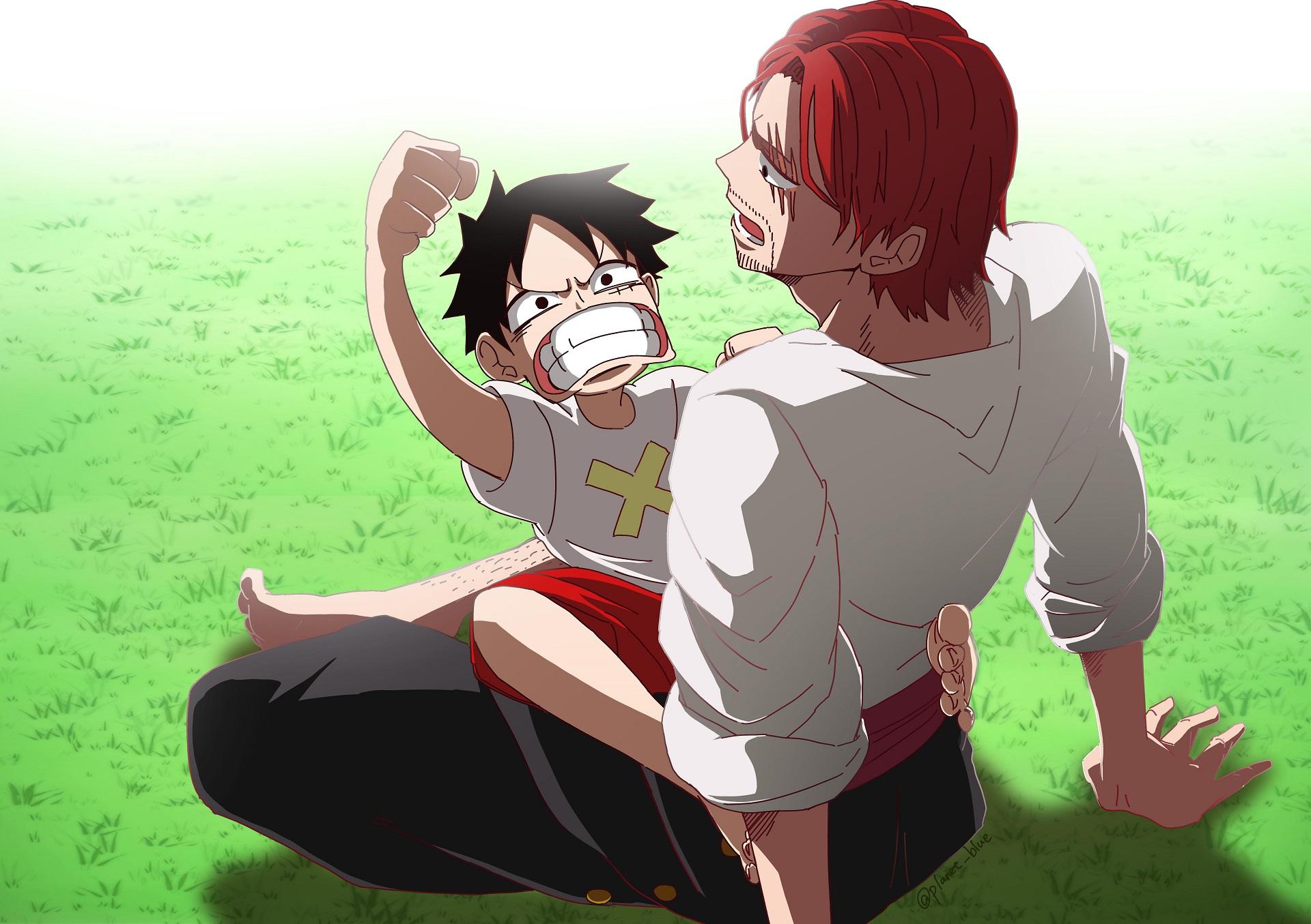 1920x1355 One Piece Anime Boys Monkey D Luffy Shanks Grass Wallpaper:1920x1355