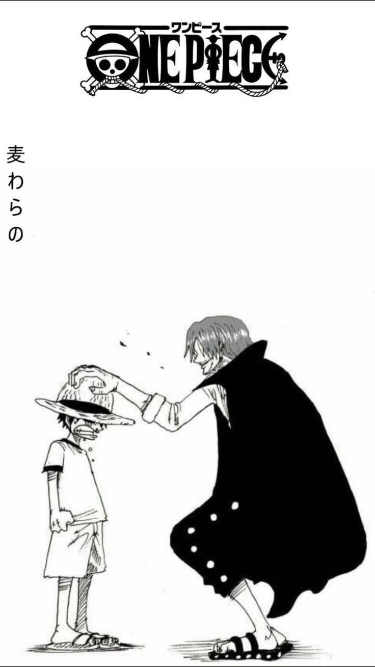 736x1309 Download One Piece Phone Shanks Giving Straw Hat To Luffy Wallpaper