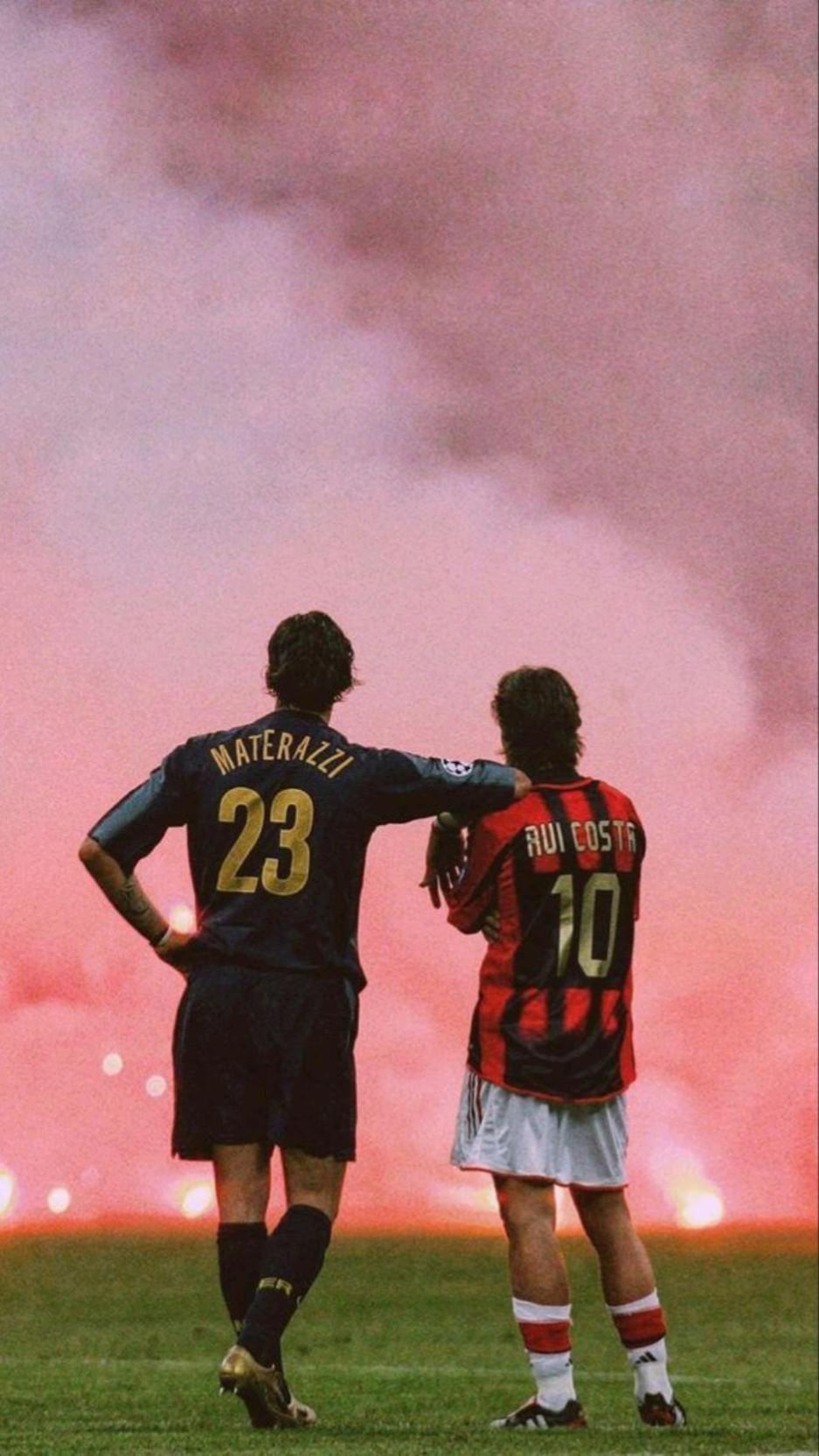 937x1666 Meterazzi and Rui Costa Milan derdy 2005. Football image, Football players image, Soccer picture