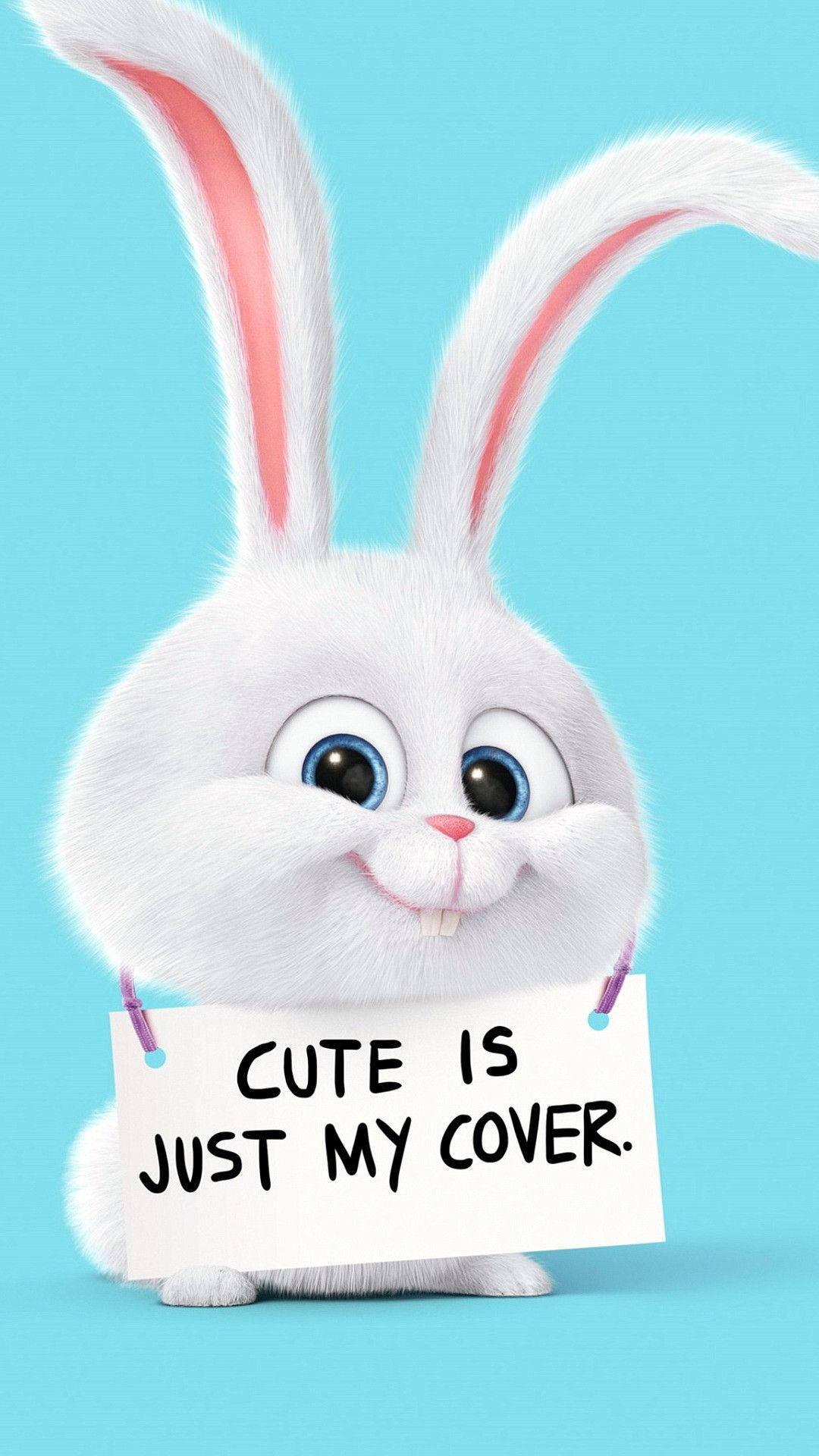 1080x1920 Download Snowball Bunny Cartoon Phone Wallpaper