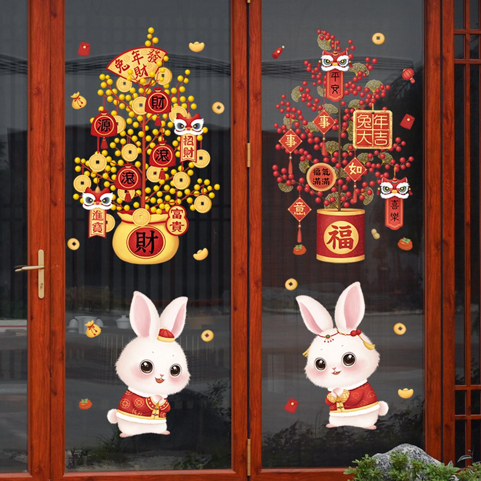 1601x1601 BueatyH Decoration Sticker Decorative Festive Beautiful 2023 Year of The Rabbit Decoration Wallpaper