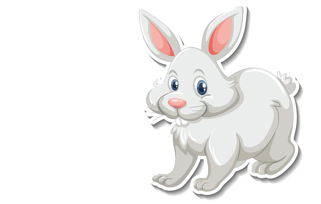 1332x850 Wallpaper hare, rabbit, Christmas, Easter, white background, New year, Bunny, the year of the rabbit, clean space, для поздравлений image for desktop, section праздники