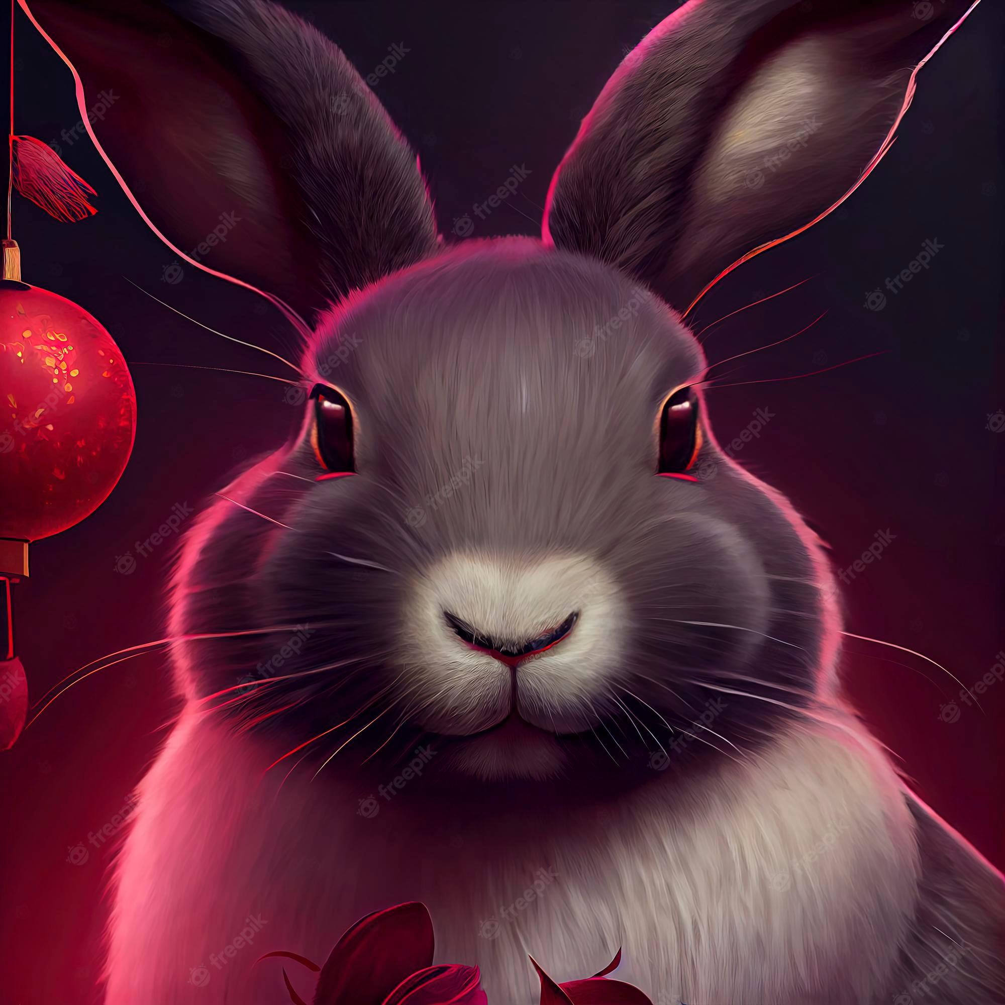 2000x2000 Black bunny wallpaper Image. Free Vectors, & PSD