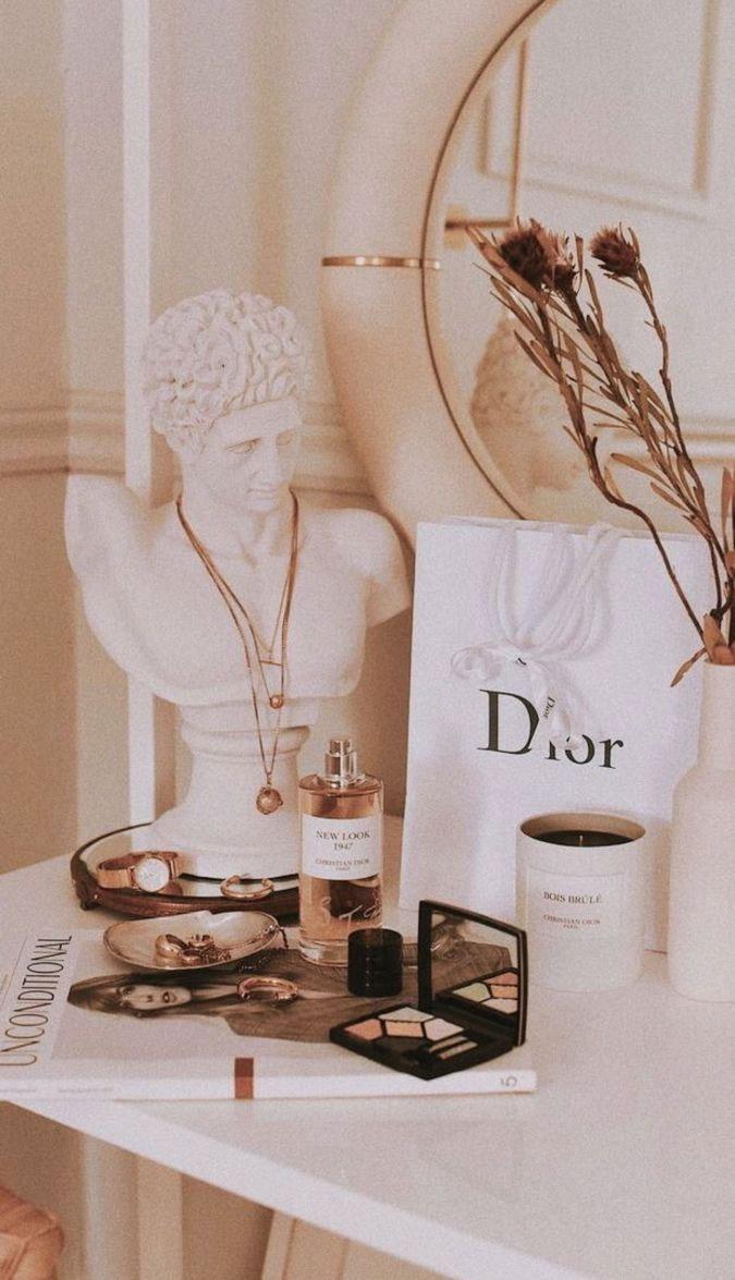675x1175 Beige Wallpaper Photo : Dior & Makeup Aesthetic Wallpaper