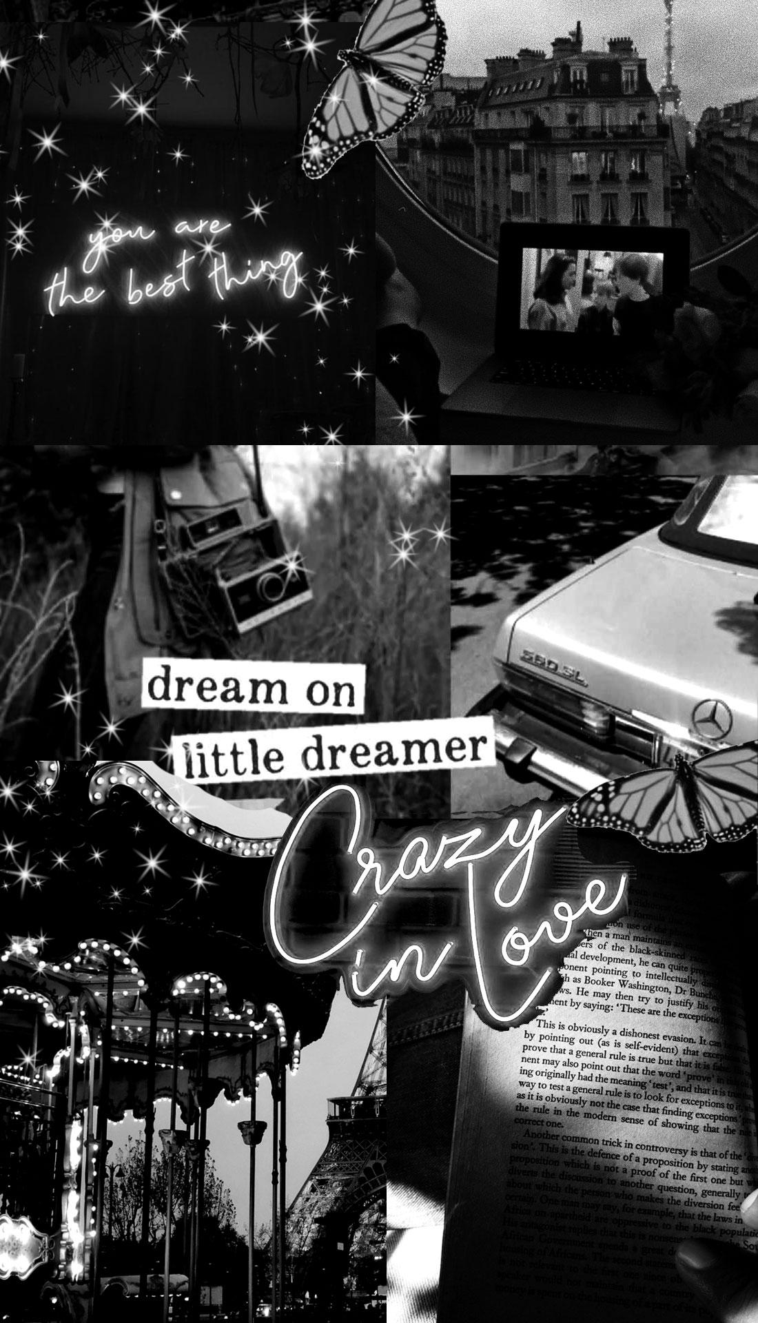 1100x1920 Black Collage Wallpaper : Paris Aesthetic Black Collage. Colour + Mood + Style Inspiration
