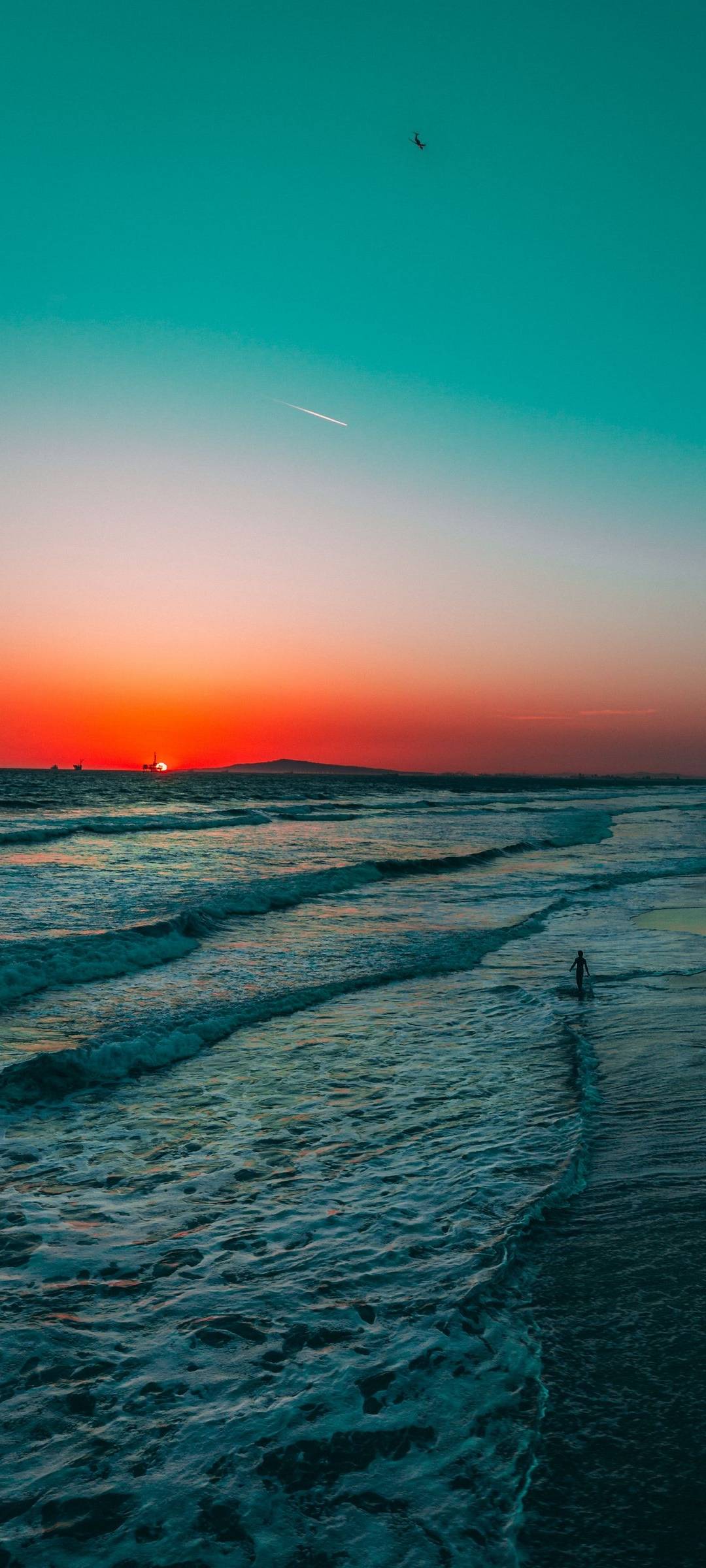 1080x2400 Beach Sunset Sky View