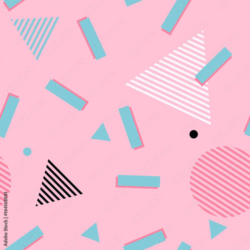1000x1000 80s 90s background seamless vector pop art pattern wallpaper Stock Vector