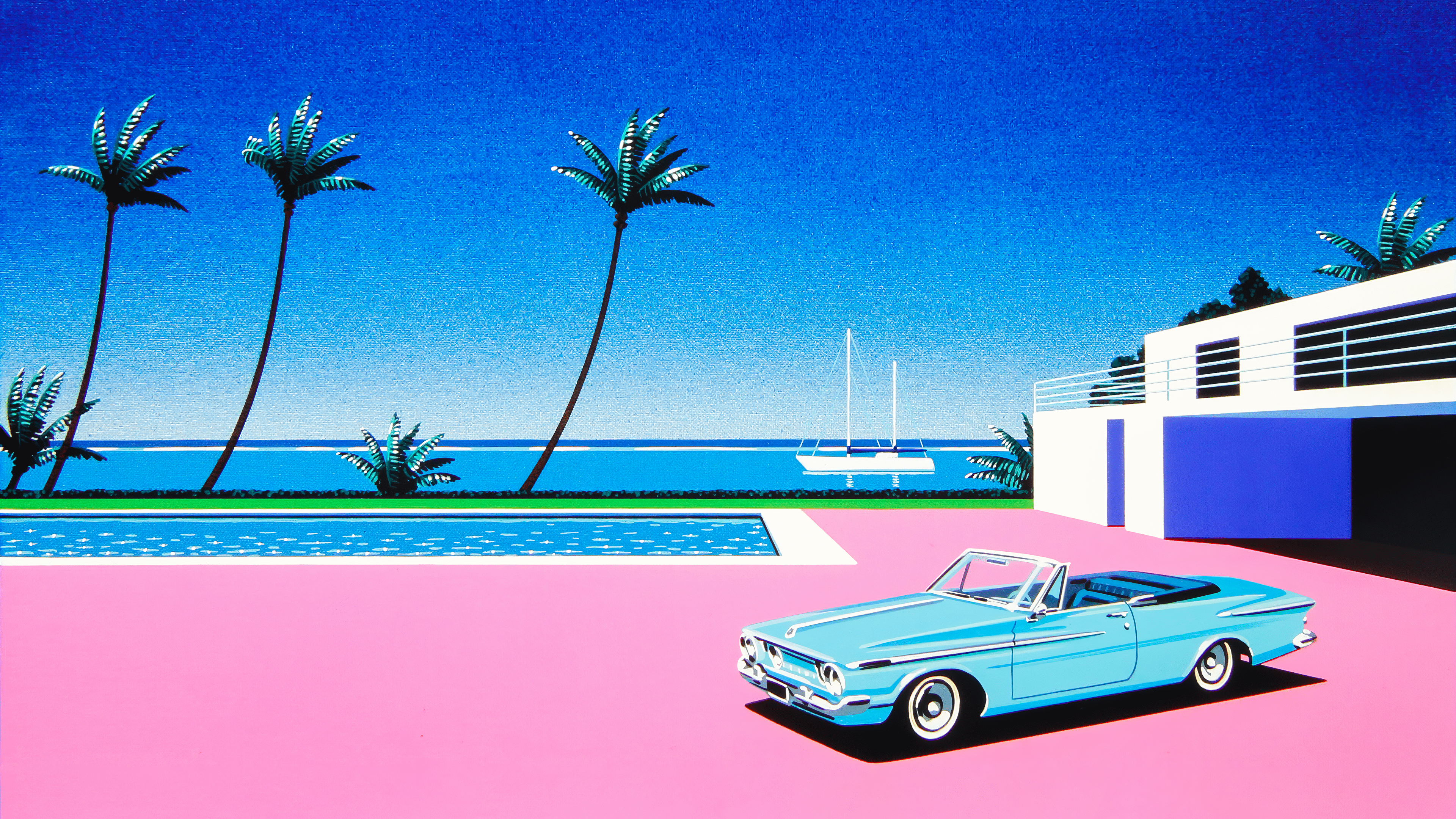 3840x2160 Pink Driveway by Hiroshi Nagai [3840x2160]