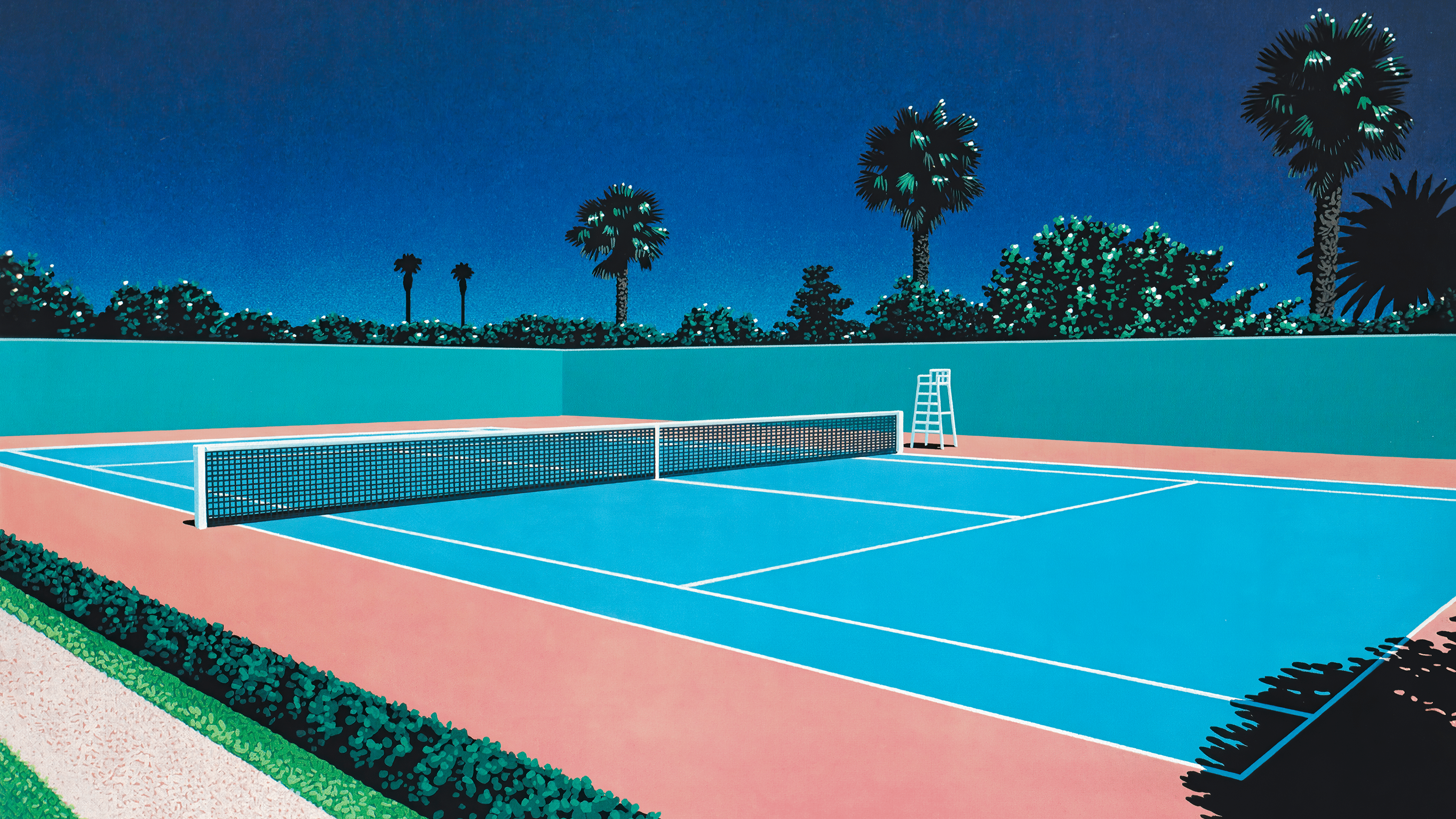 3840x2160 Tennis Court by Hiroshi Nagai (16 9 Wallpaper Edit)