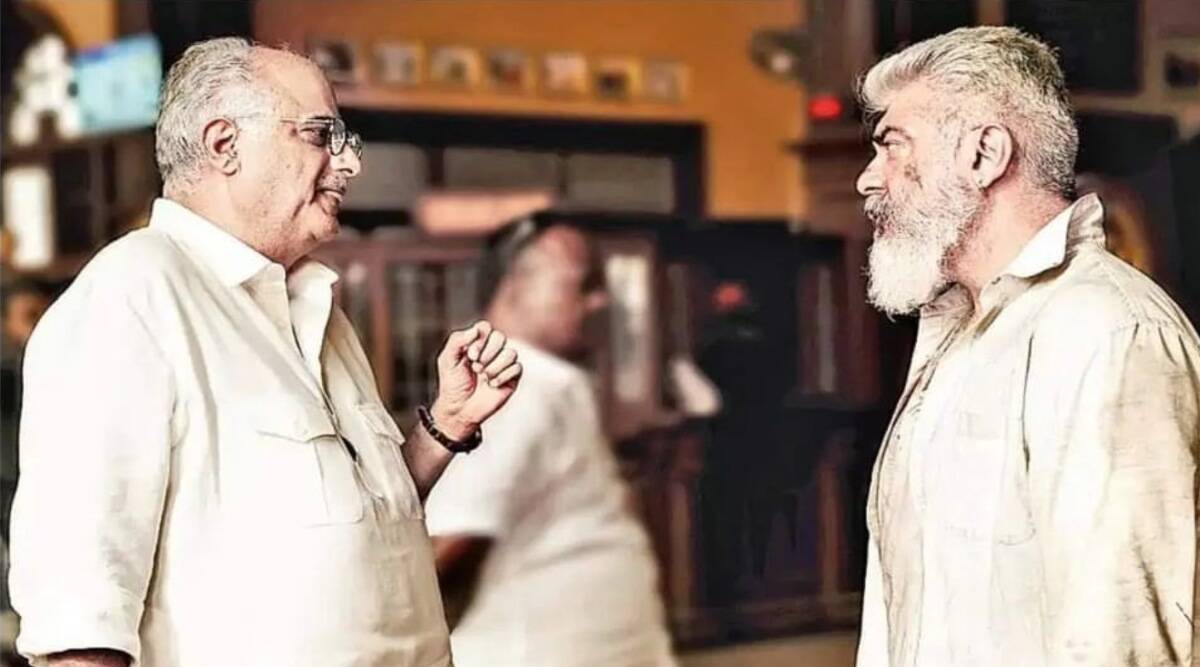 1200x667 Ajith looks rugged in new BTS pic with Boney Kapoor on sets of Thunivu. Entertainment News, The Indian Express
