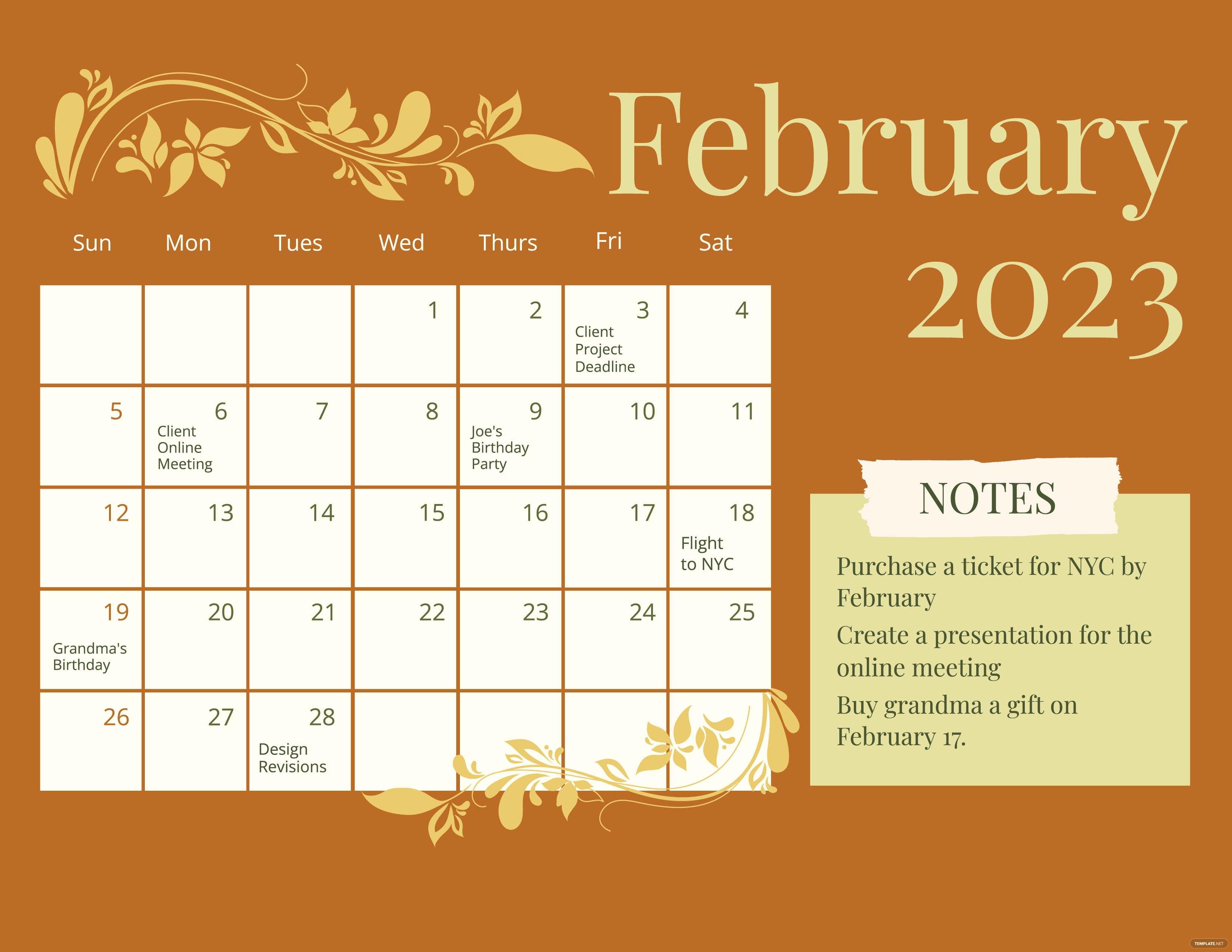 February 2023 Calendar Wallpapers Top Free February 2023 Calendar Backgrounds WallpaperAccess