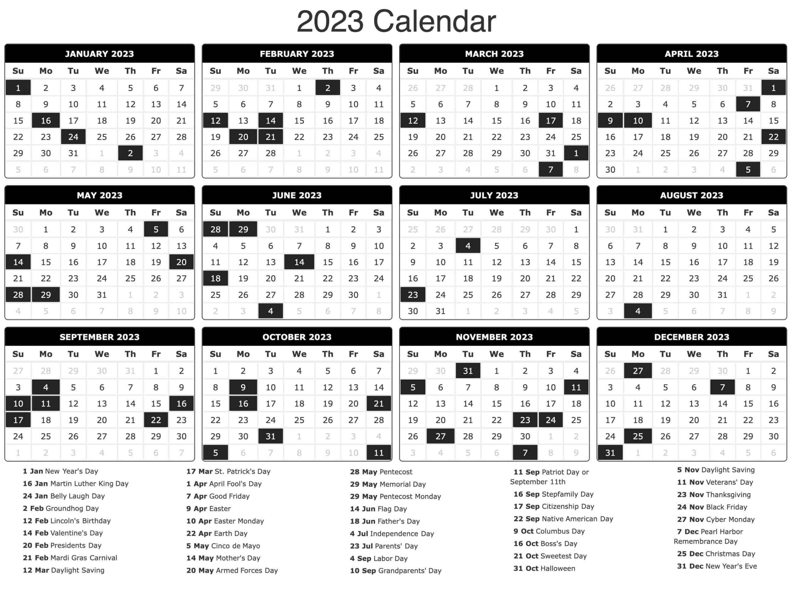 2560x1910 Calendar 2023 Desktop Wallpaper