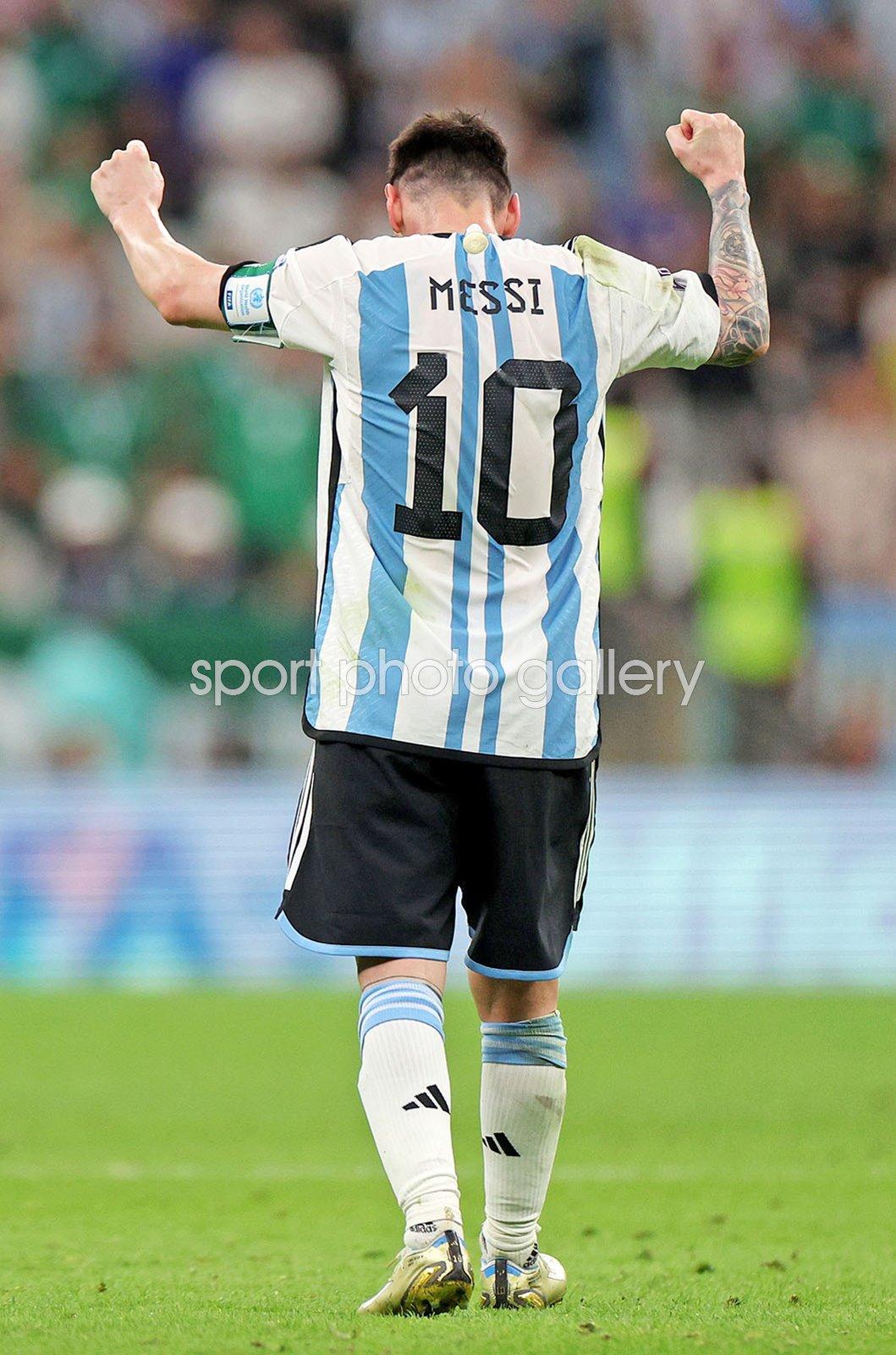 1059x1600 Lionel Messi Argentina celebrates win v Mexico World Cup 2022 Image