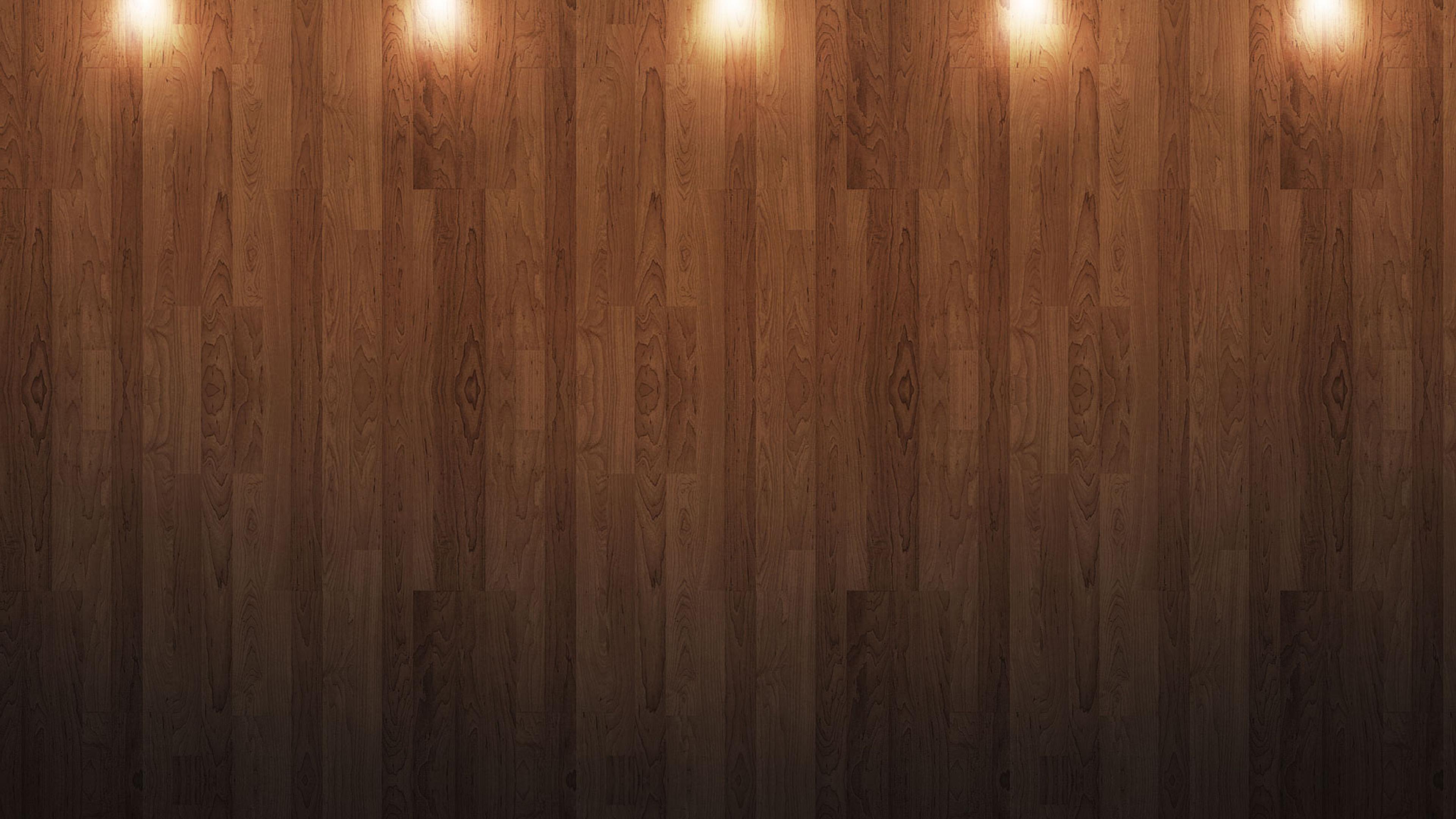 3840x2160 Wood Wall with Spotlights