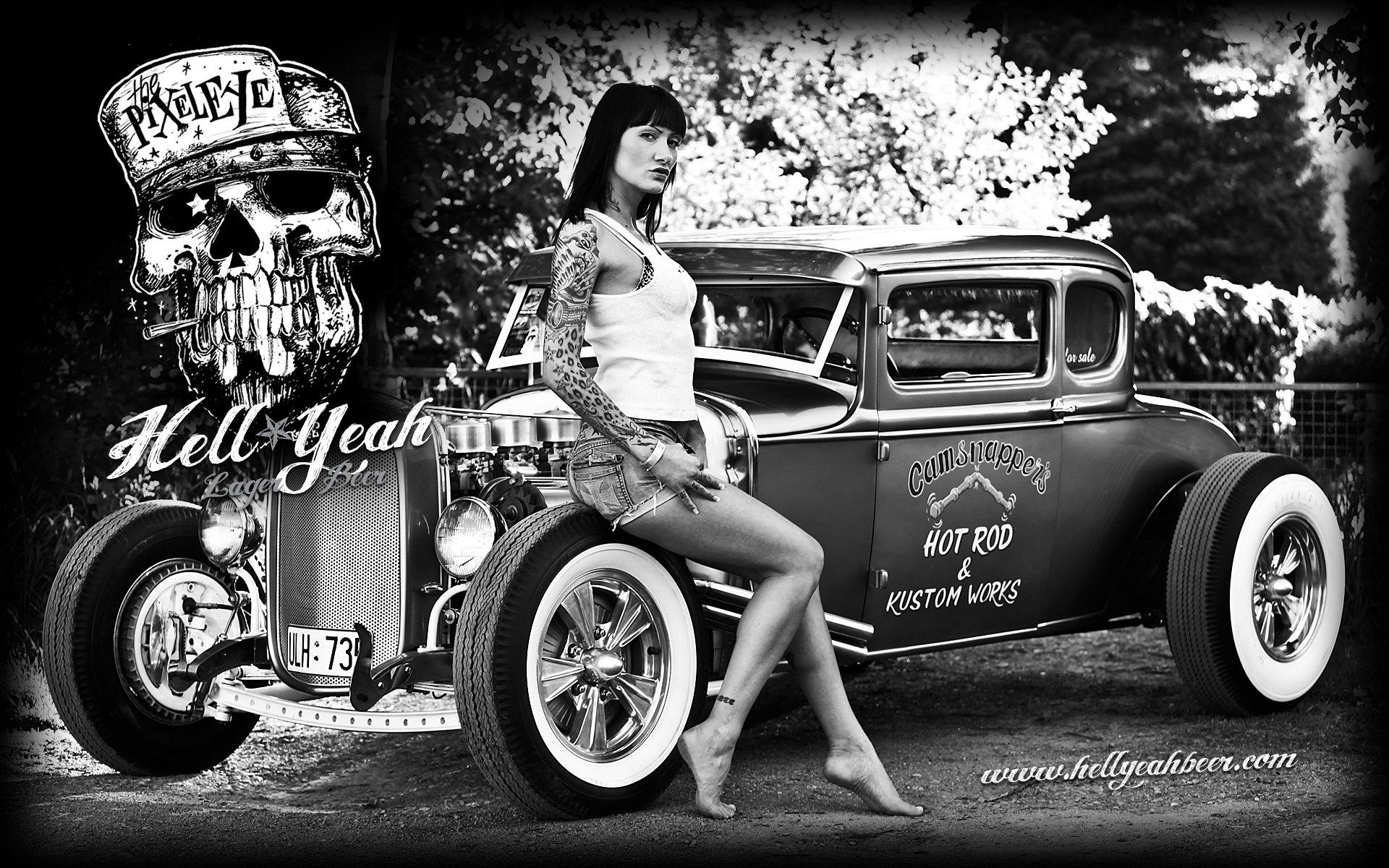 1920x1200 hell, Yeah, Beer, Poster, Hot, Rod, Rods, Retro, , Babe Wallpaper HD / Desktop and Mobile Background