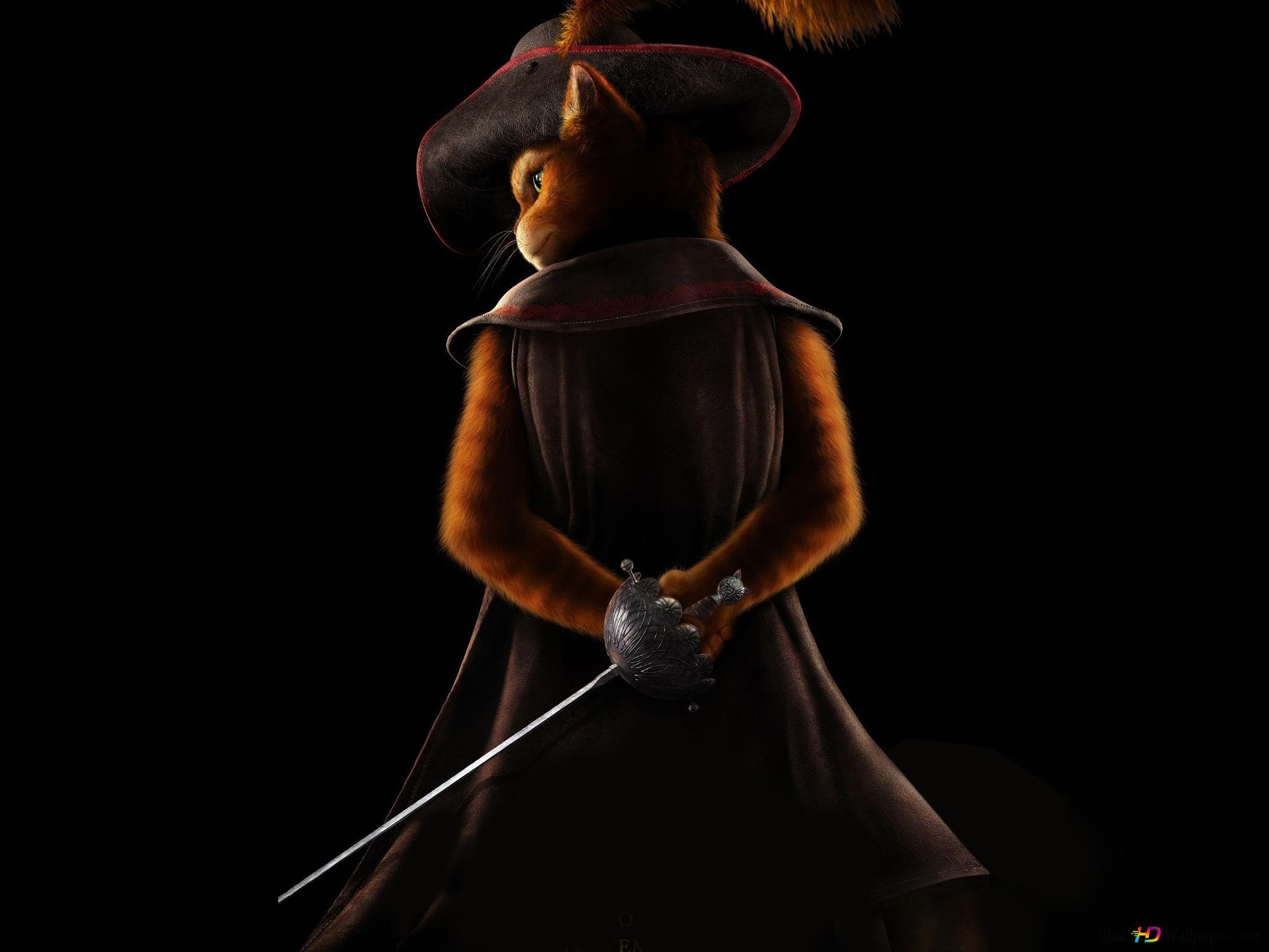 2048x1536 Puss in Boots: A cat in boots with a sword in the animated movie The Last Wish 2K wallpaper download