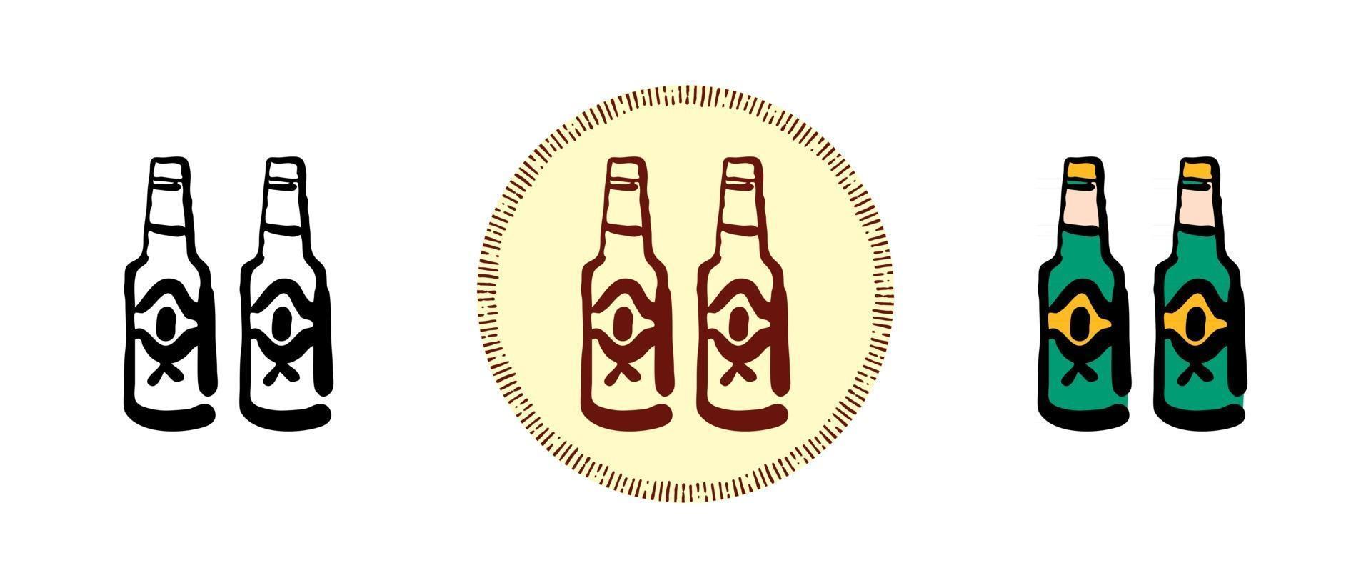 1920x823 Contour and color and retro beer bottle symbols