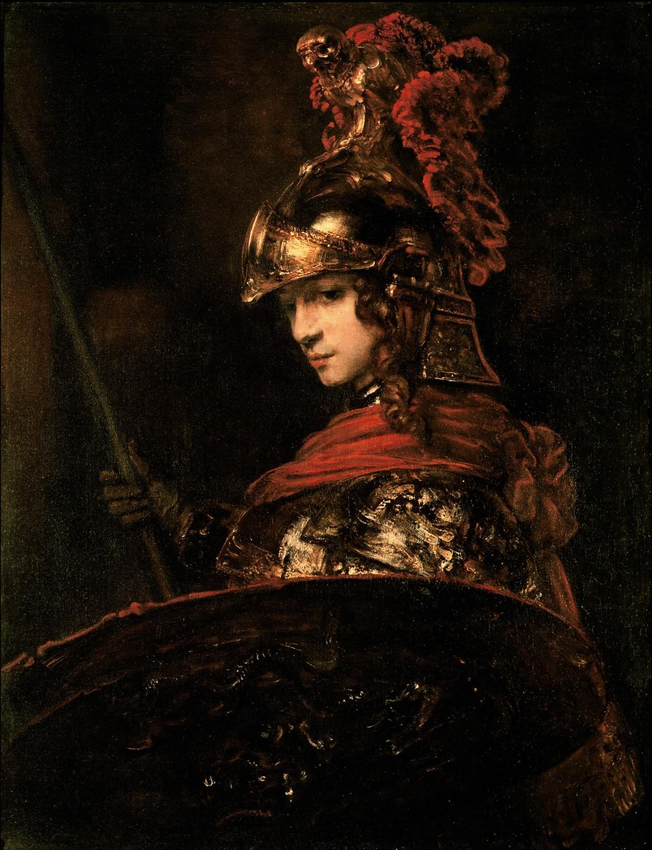 1280x1667 Greek Mythology Athena Rembrandt Van Rijn Classic Art Painting Wallpaper:1280x1667