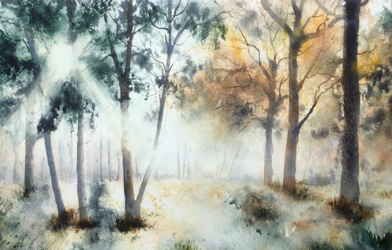 1332x850 Wallpaper nature, picture, watercolor image for desktop, section живопись