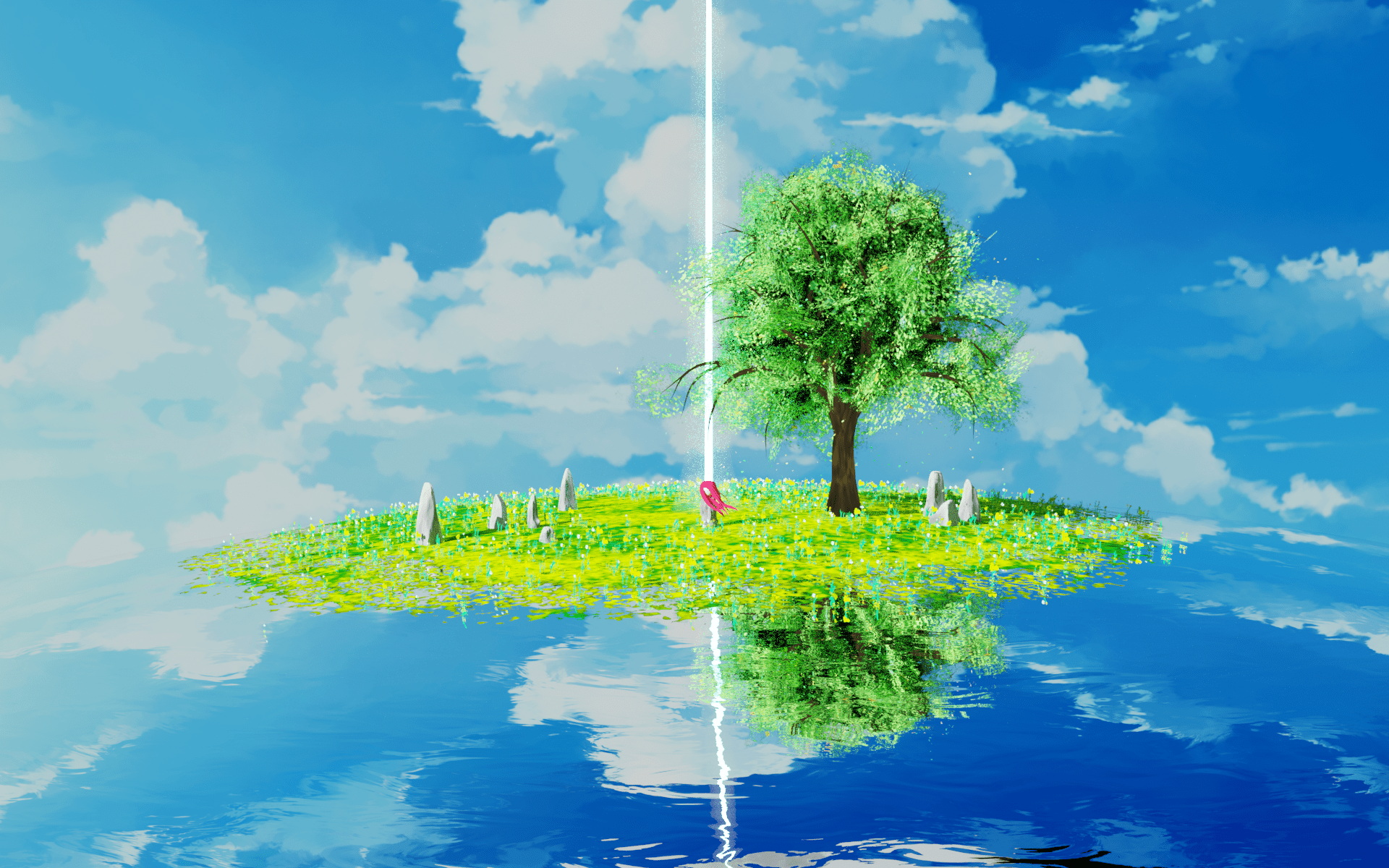 1920x1200 Faking a Watercolor wallpaper scene with blender