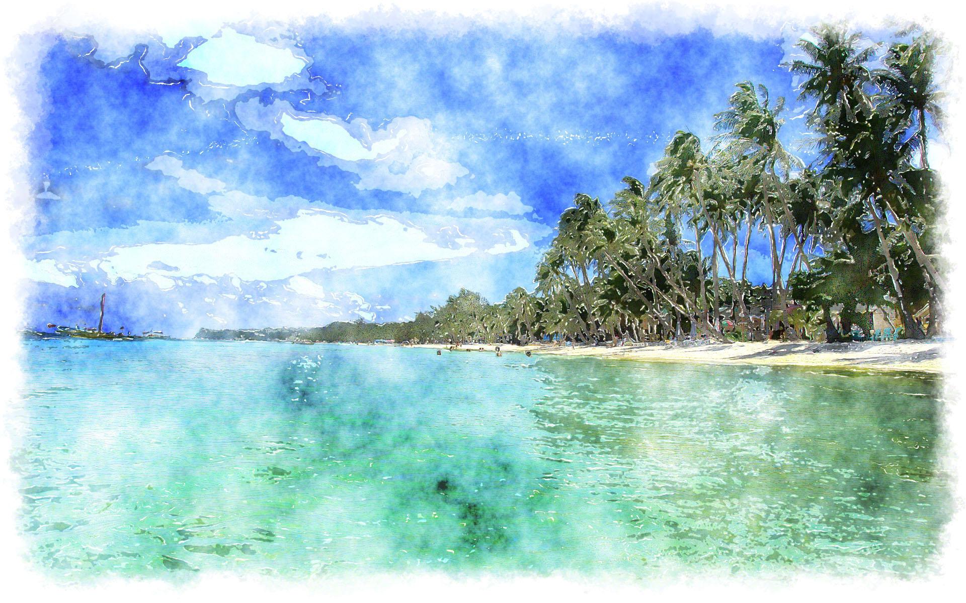 1920x1200 Free download watercolor tropical wallpaper beach beautiful world island [1920x1200] for your Desktop, Mobile & Tablet. Explore Watercolor Wallpaper. Watercolor Background, Watercolor Cactus Wallpaper, Watercolor Painting Wallpaper