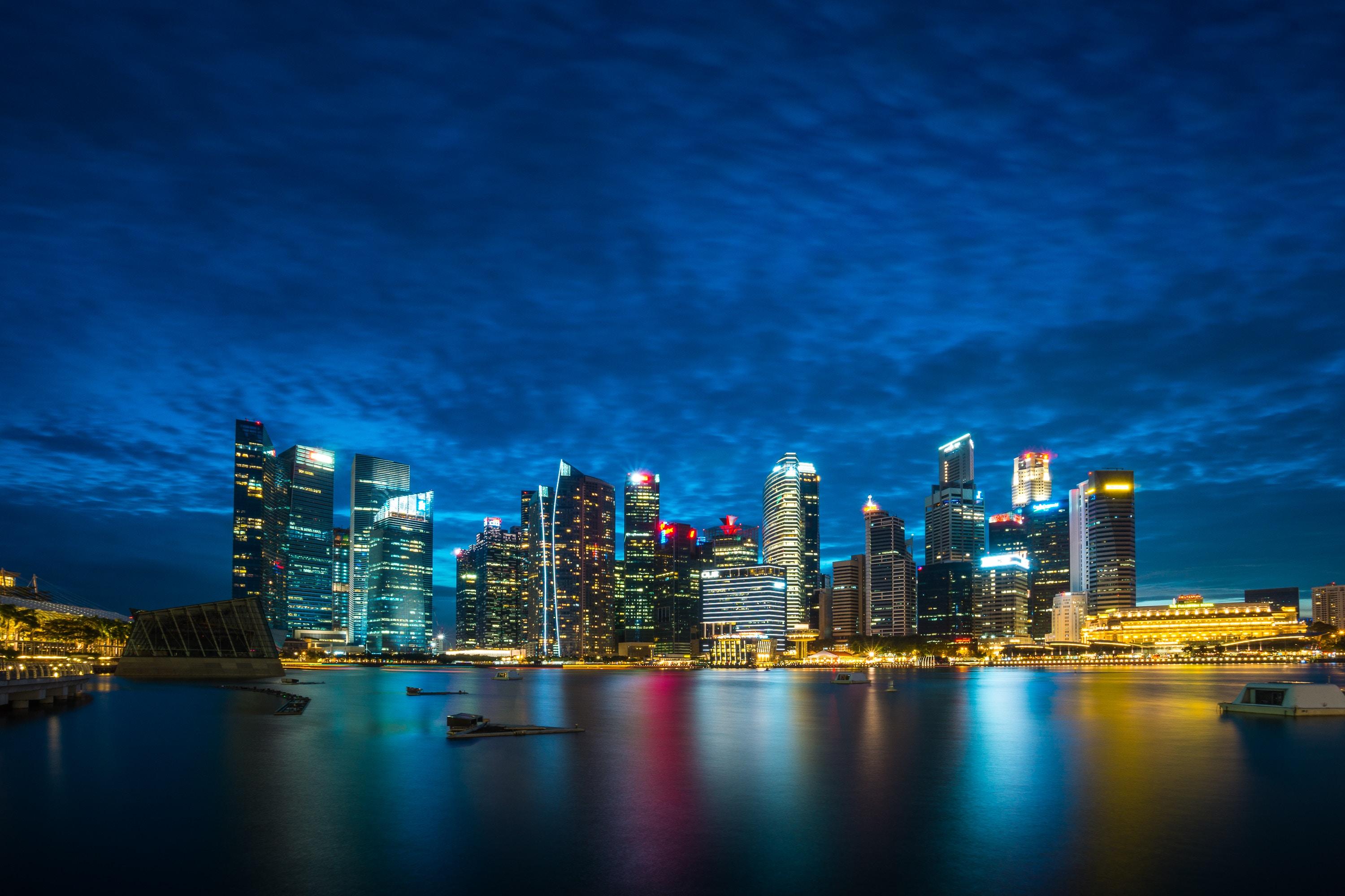 3000x2000 Download wallpaper 3000x2000 singapore, night city, skyscrapers, panorama HD background
